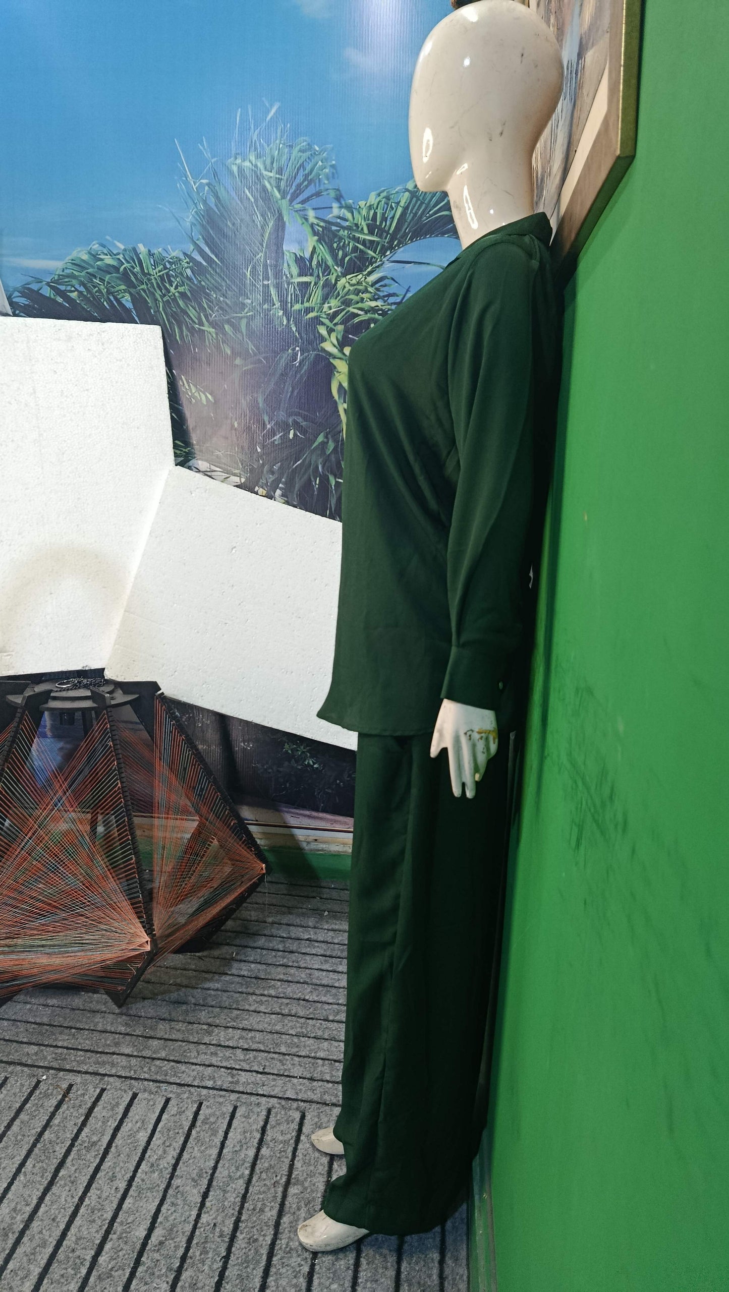 Elegant Tealish Green Button-Down Zoomi Co-ordSet for Women – Premium Cordset | Ameeri Fabric .