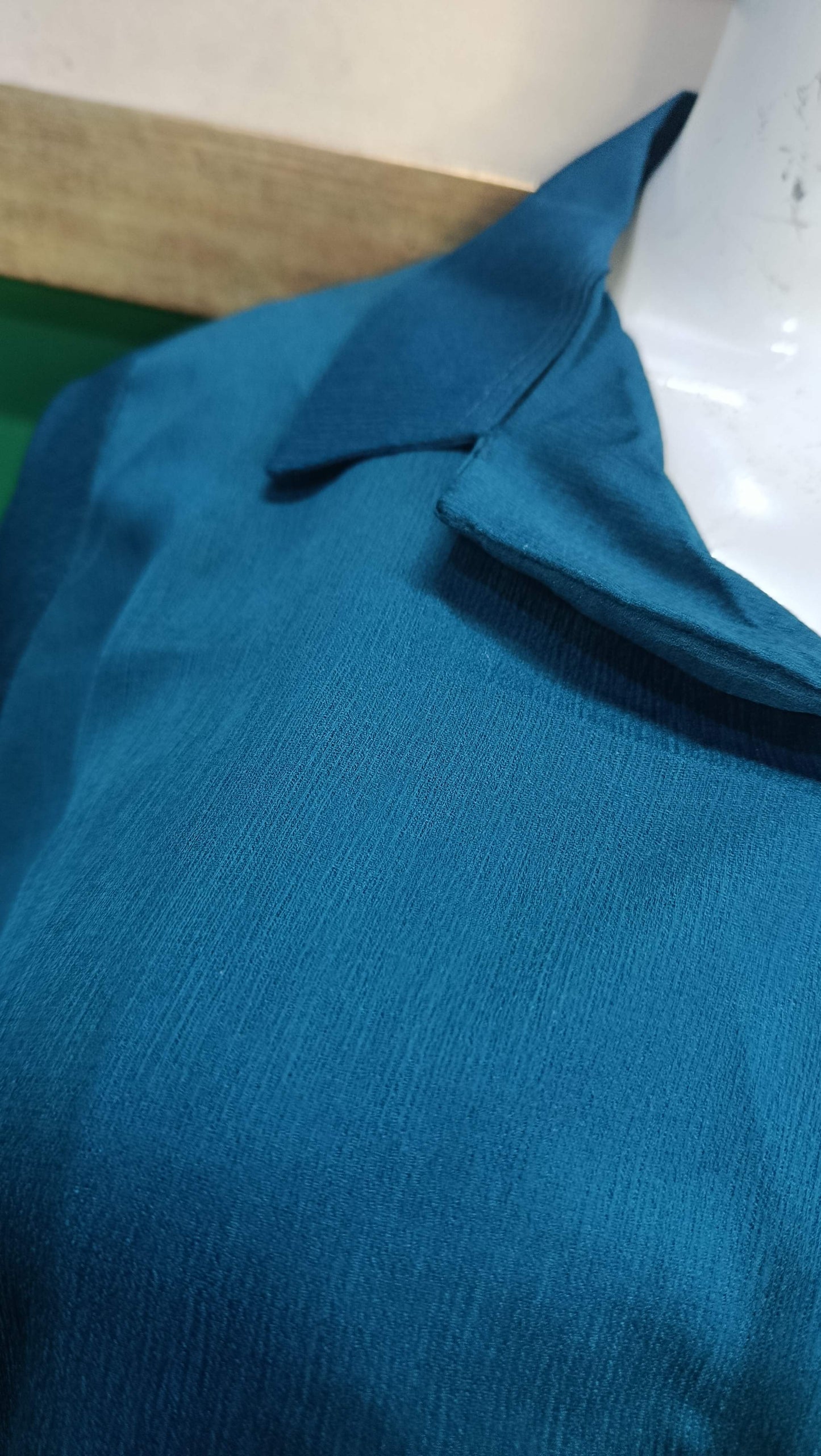 Elegant Mid Blue Button-Down Zoomi Co-ordSet for Women – Premium Cordset | Ameeri Fabric .