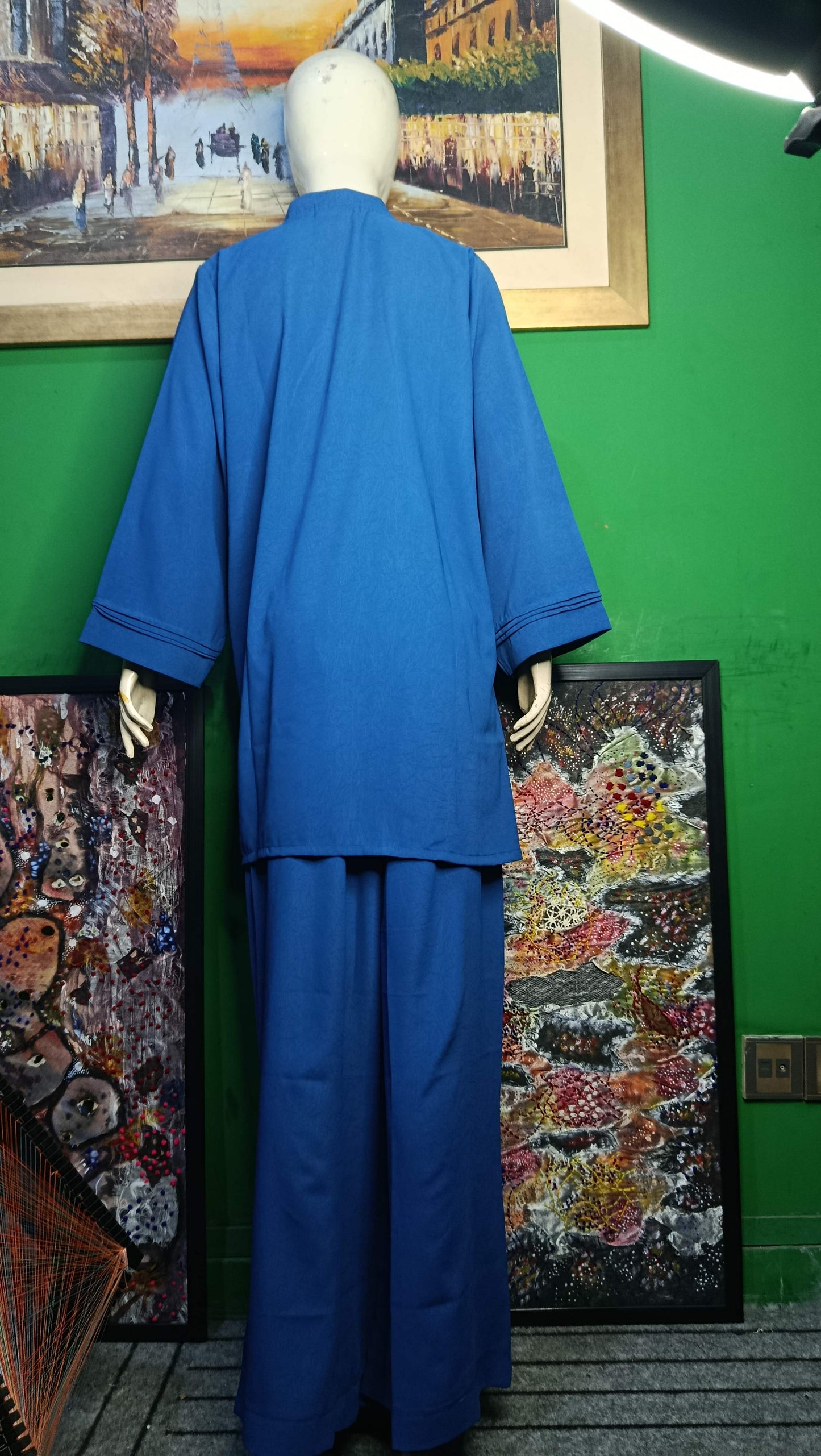 Elegant Mid Blue Twill Co-ordSet for Women – Premium Cordset | Ameeri Fabric .