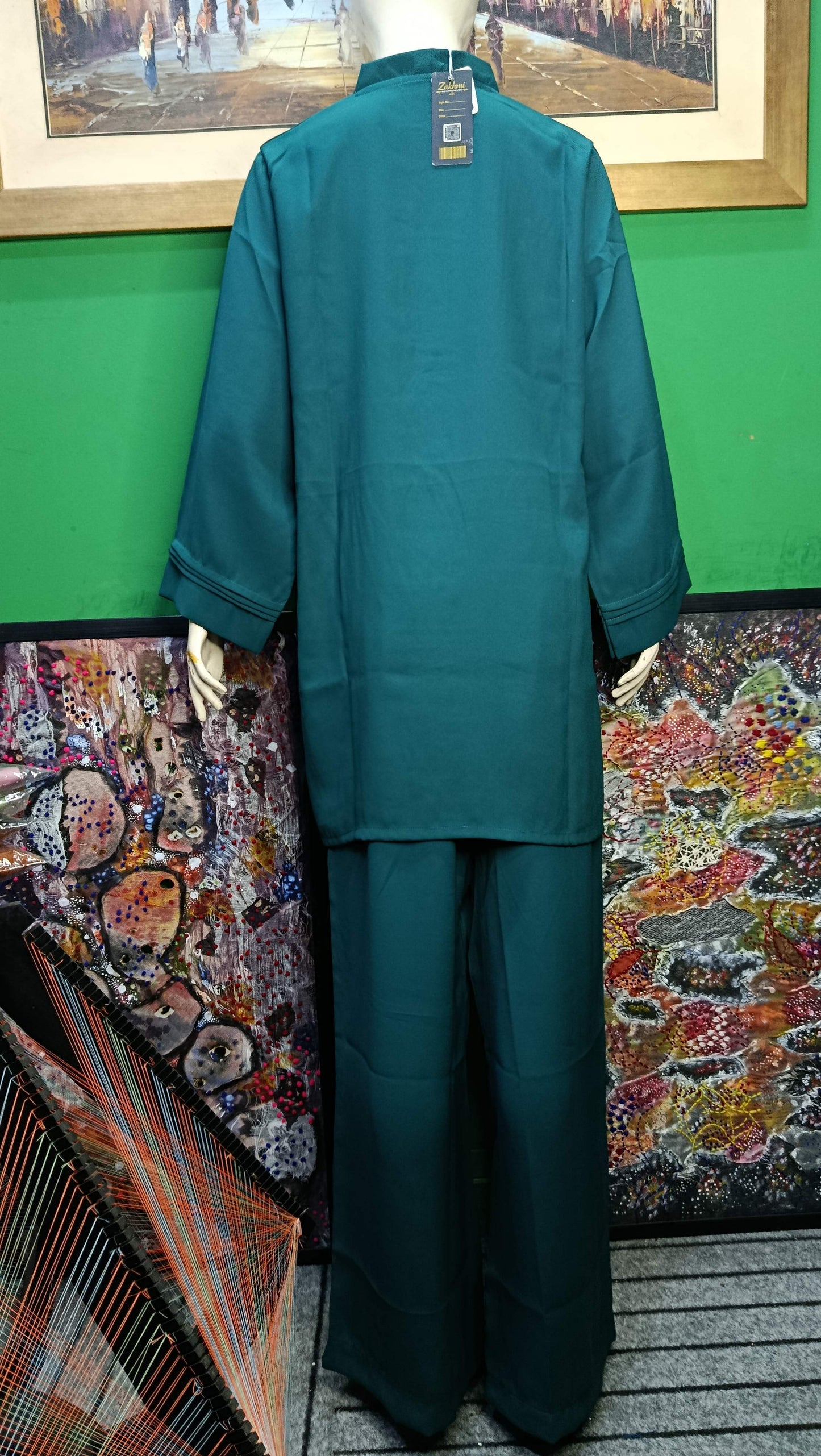 Elegant Deep sea Green textured Twill Co-ordSet for Women – Premium Cordset | Ameeri Fabric .