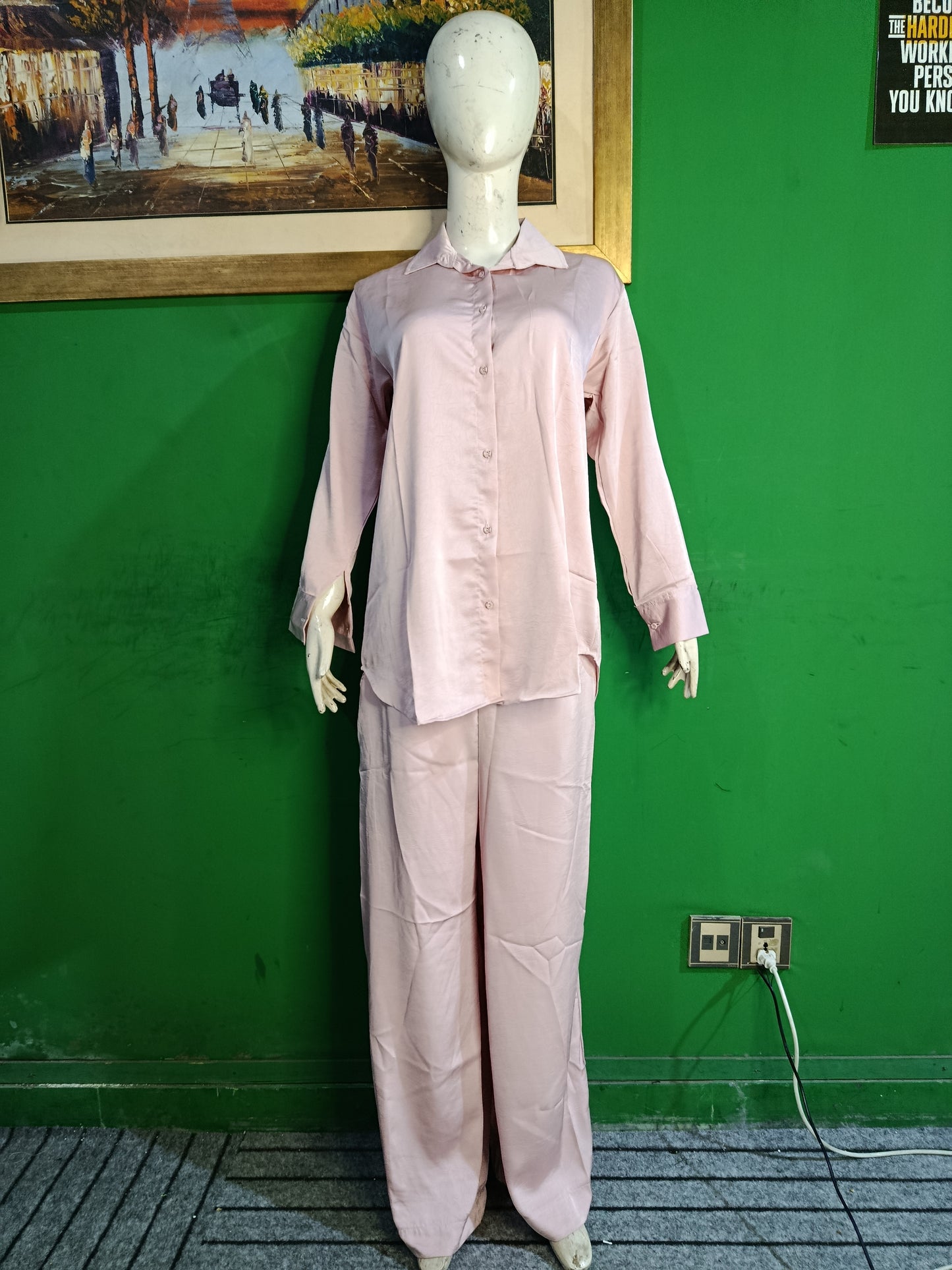 Elegant light Pink Texture Co-ord Set – Premium Twill Fabric | Ameeri Fabric