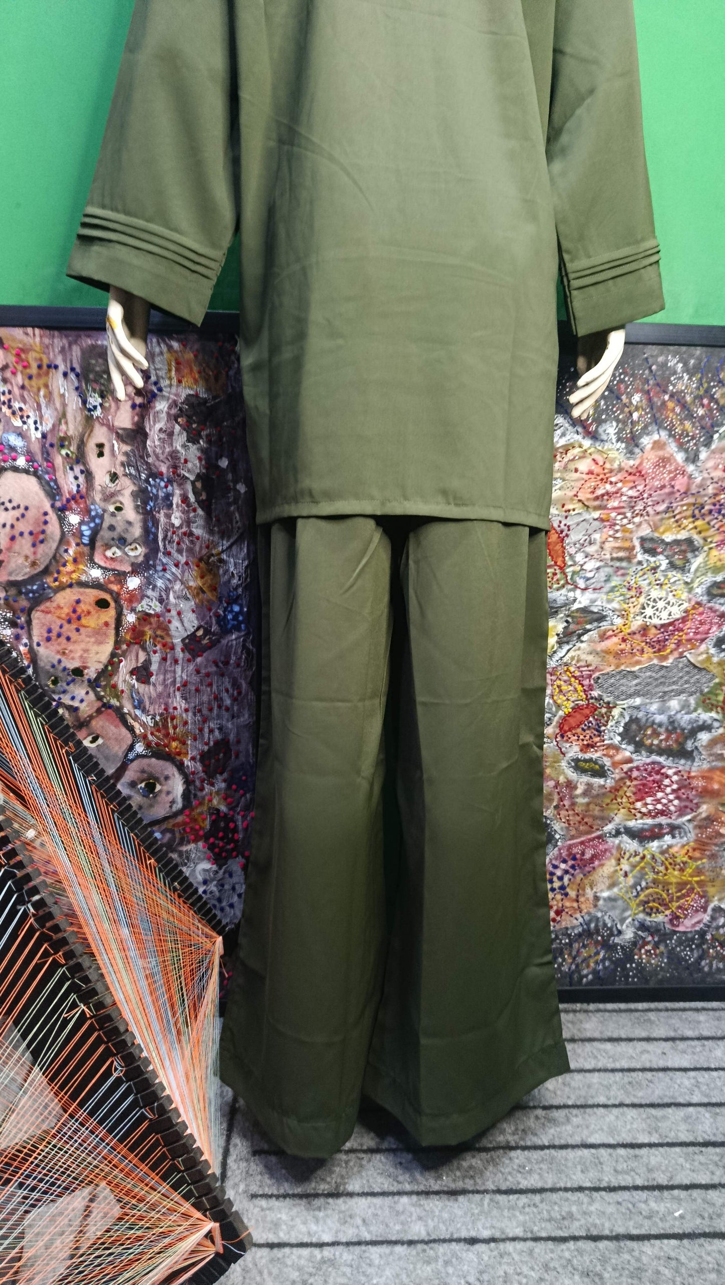 Elegant Bottle Green Twill Co-ordSet for Women – Premium Cordset | Ameeri Fabric .