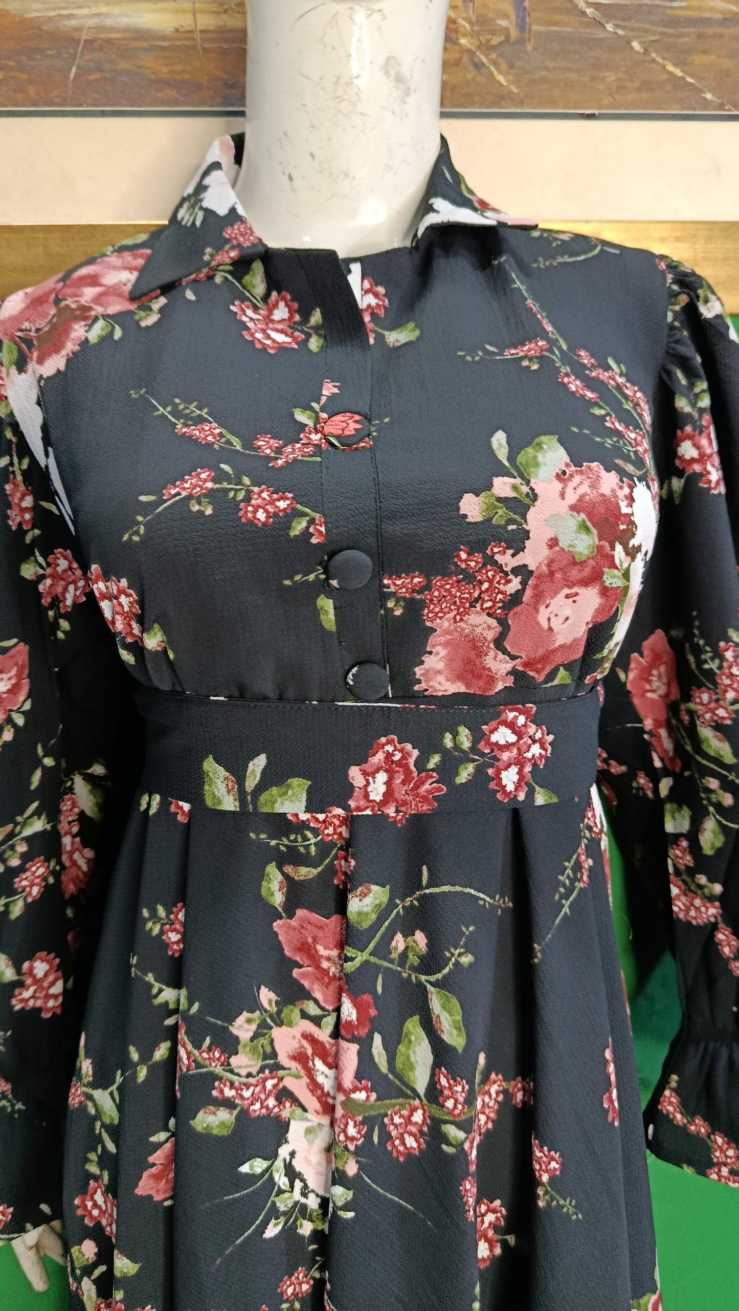 Black Floral Maxi Dress Pakistan – Soft Georgette Fabric | Ameeri Fabric