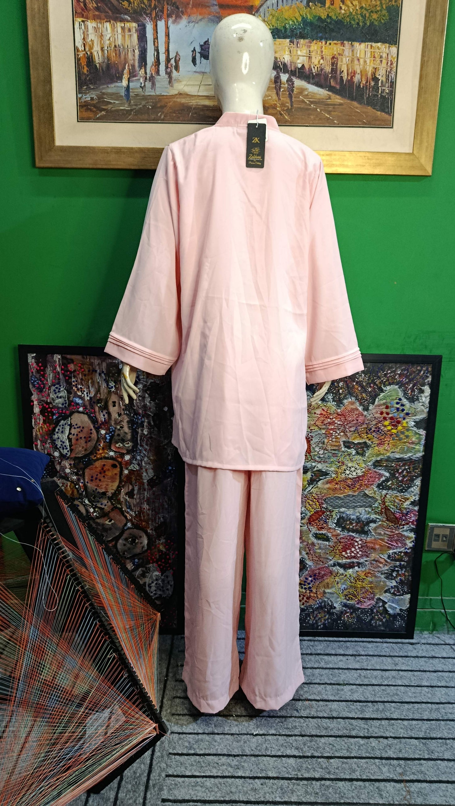 Elegant Baby Pink texture Twill Co-ordSet for Women – Premium Cordset | Ameeri Fabric .