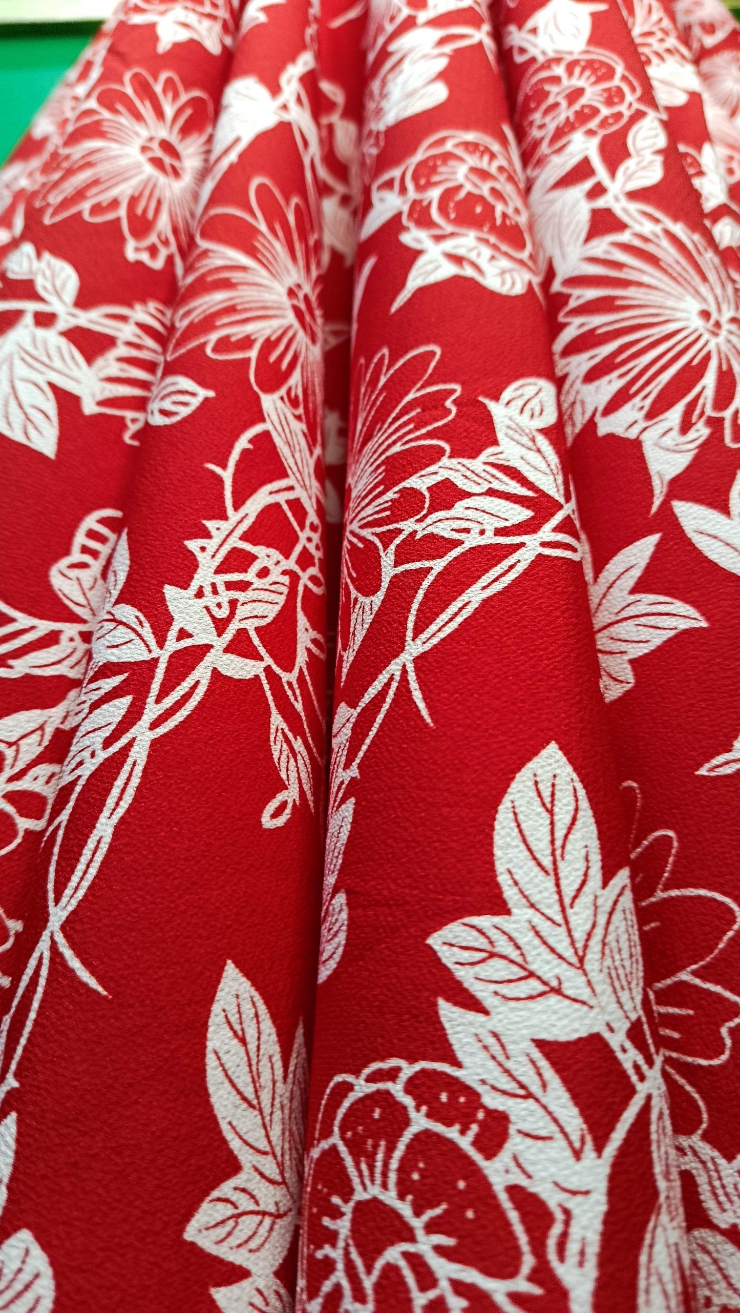 Red white leaves Maxi Dress Pakistan – Soft Georgette Fabric | Ameeri Fabric (Copy)
