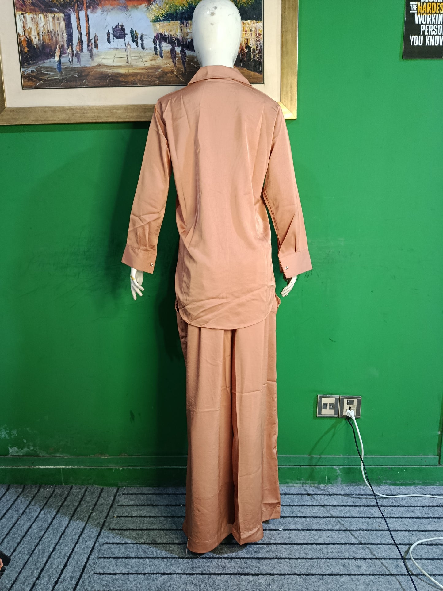 Beige Georgette Cordset – Elegant 2 Piece Modest Wear