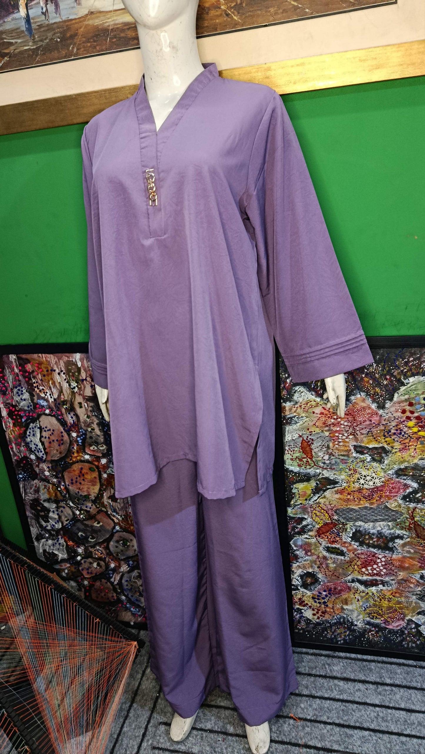 Elegant Baby Pink texture Twill Co-ordSet for Women – Premium Cordset | Ameeri Fabric .