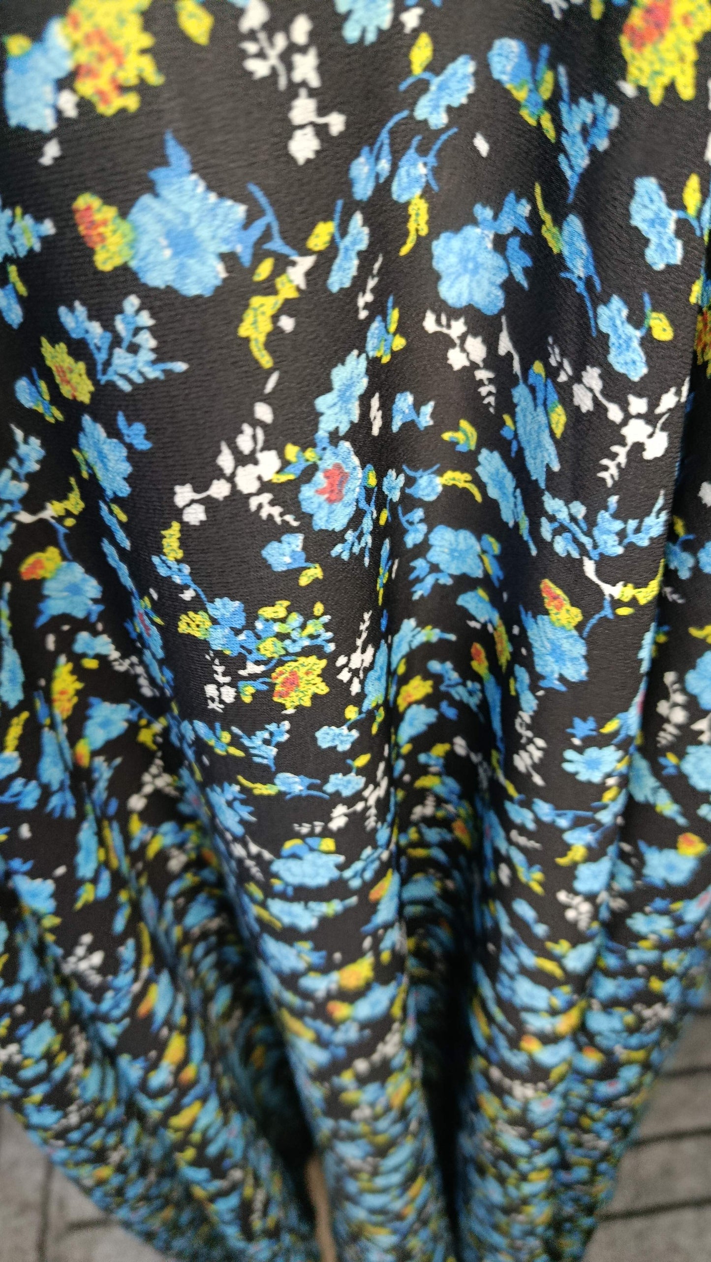 Black sky blue Floral Maxi Dress Pakistan – Soft Georgette Fabric | Ameeri Fabric