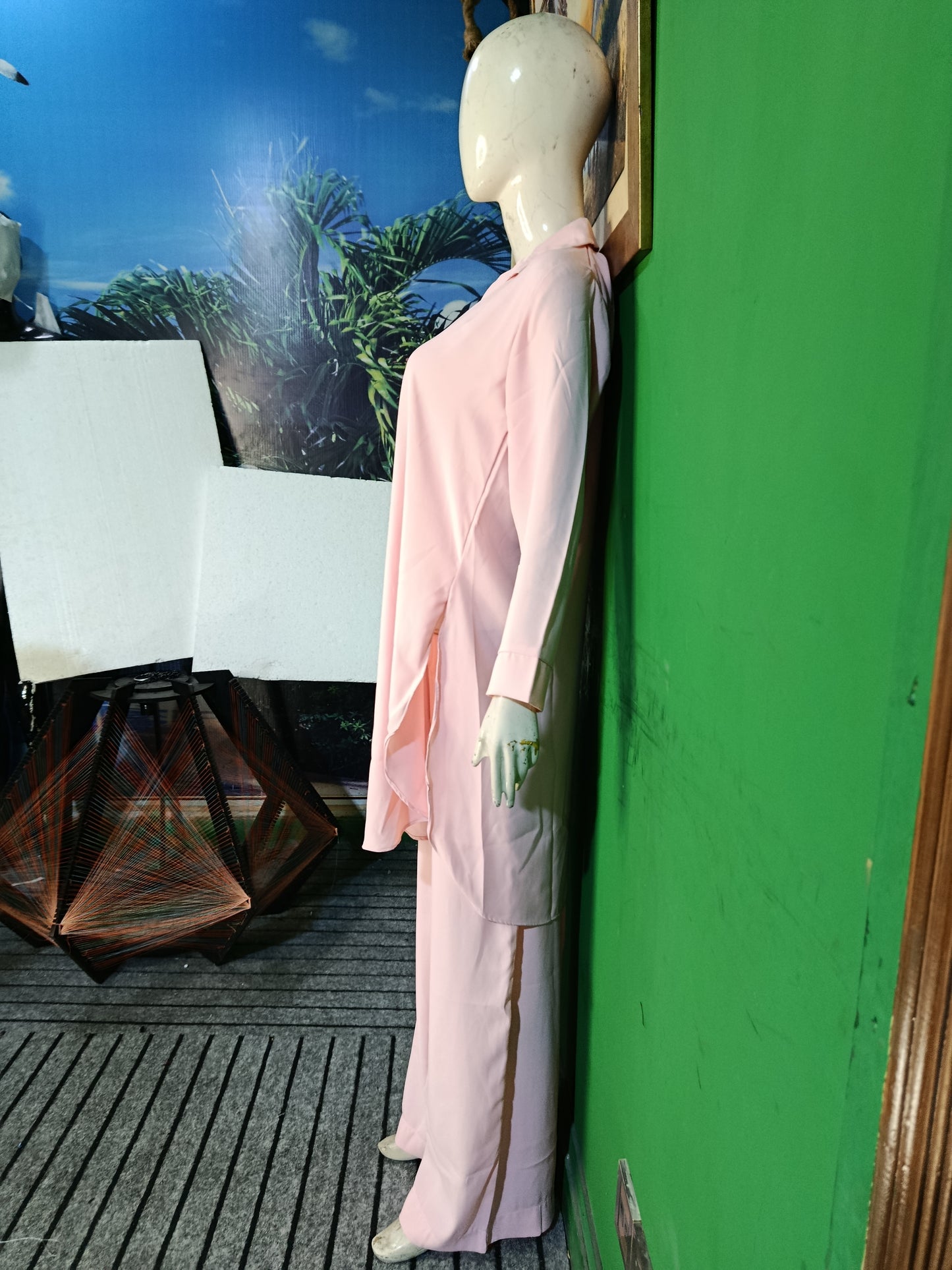Elegant Baby Pink Button-Down soft Co-OrdSet for Women – Premium Cordset | Ameeri Fabric