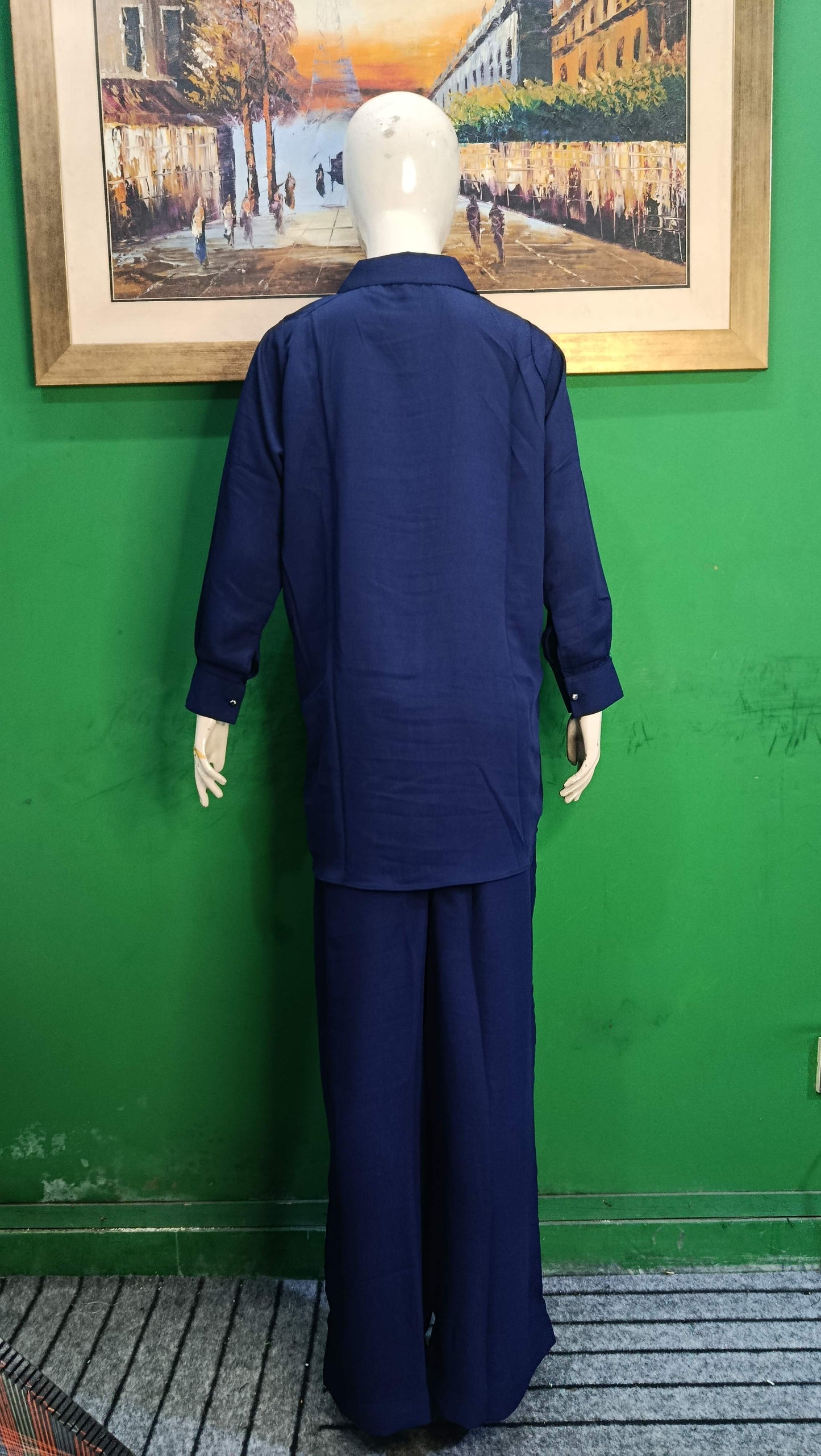 Elegant Tealish Blue Button-Down Zoomi Co-ordSet for Women – Premium Cordset | Ameeri Fabric .
