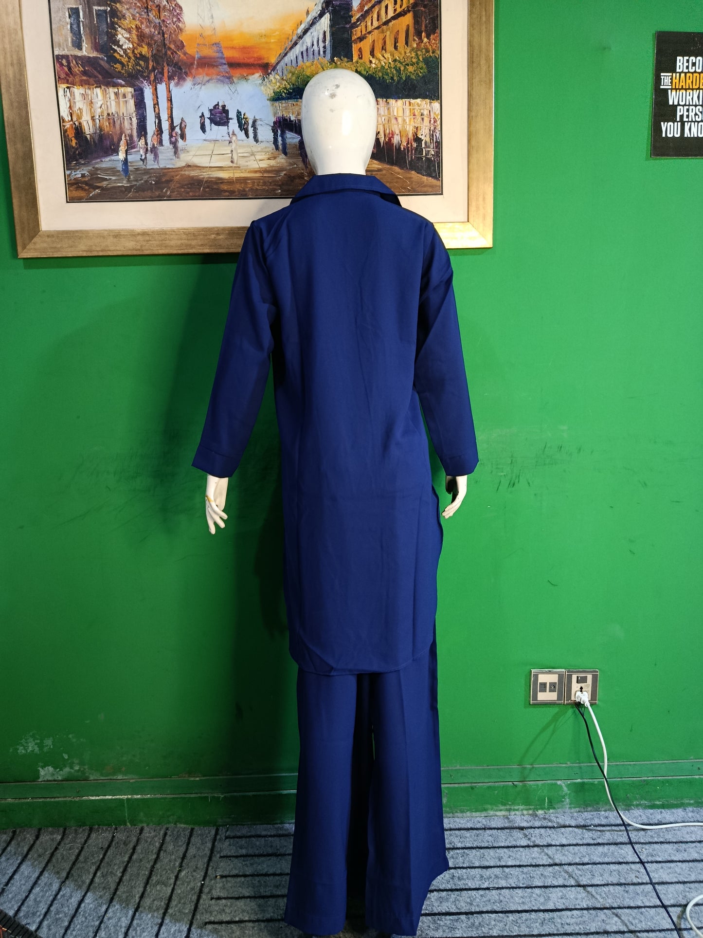 Elegant Navy Blue Button-Down soft Co-OrdSet for Women – Premium Cordset | Ameeri Fabric