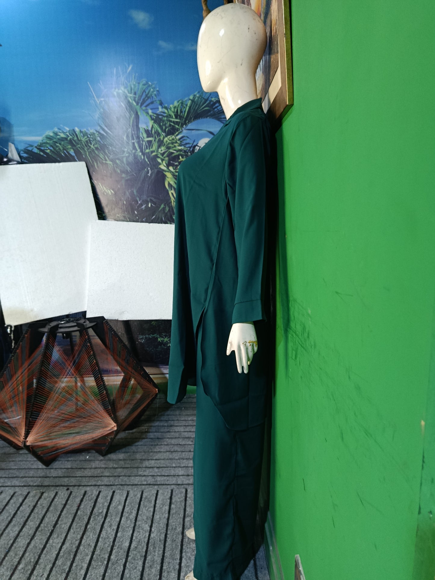 Elegant Deep Sea Green Button-Down soft Co-ordSet for Women – Premium Cordset | Ameeri Fabric