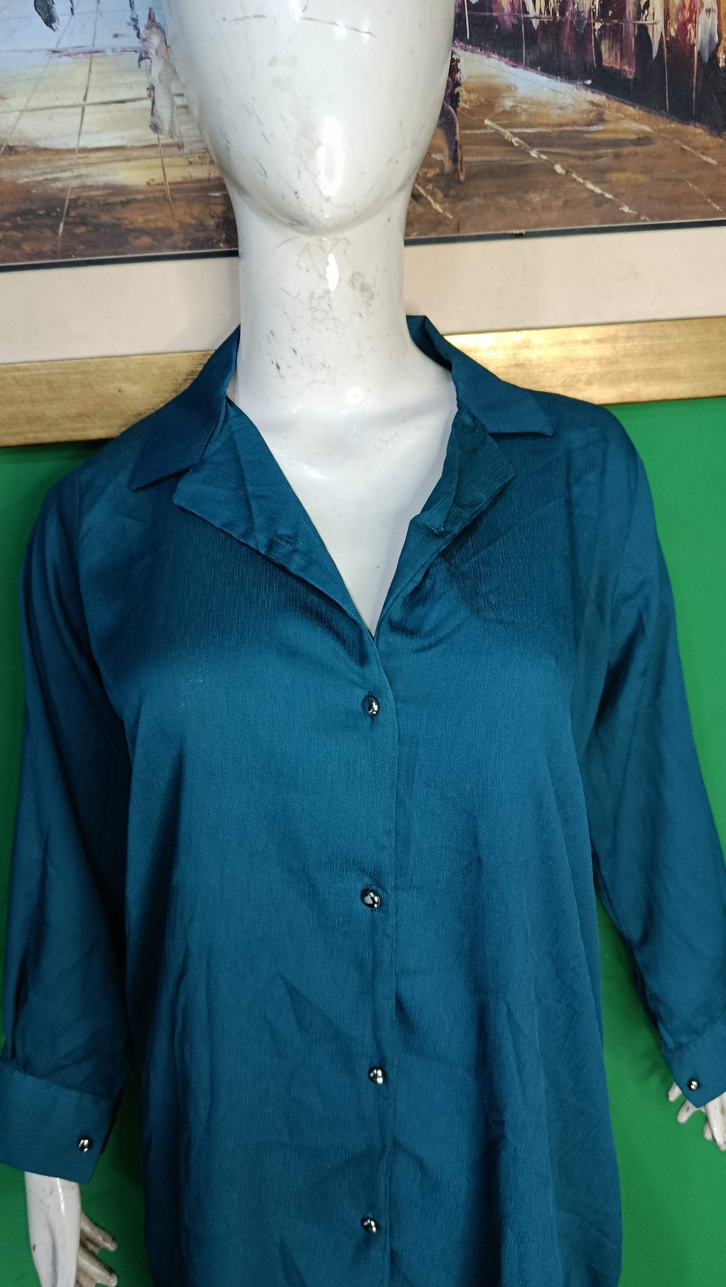 Elegant Mid Blue Button-Down Zoomi Co-ordSet for Women – Premium Cordset | Ameeri Fabric .