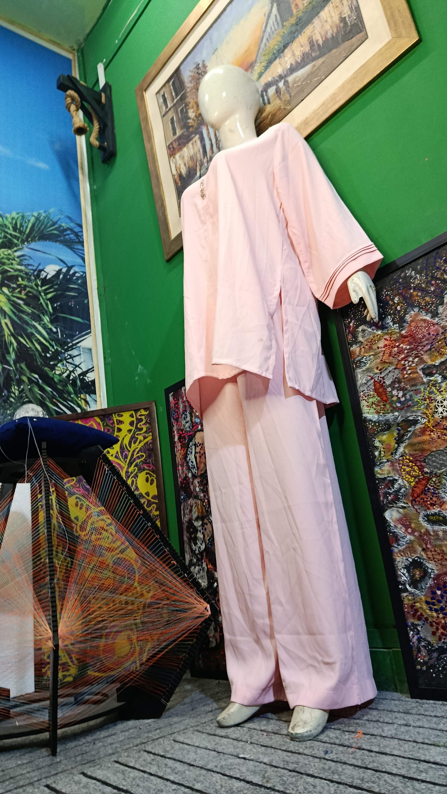 Elegant Baby Pink texture Twill Co-ordSet for Women – Premium Cordset | Ameeri Fabric .