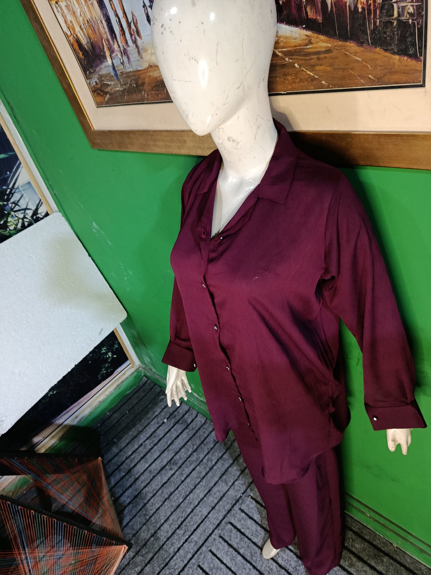 Elegant Purply magenda Button-Down Zoomi Co-ordSet for Women – Premium Cordset | Ameeri Fabric .