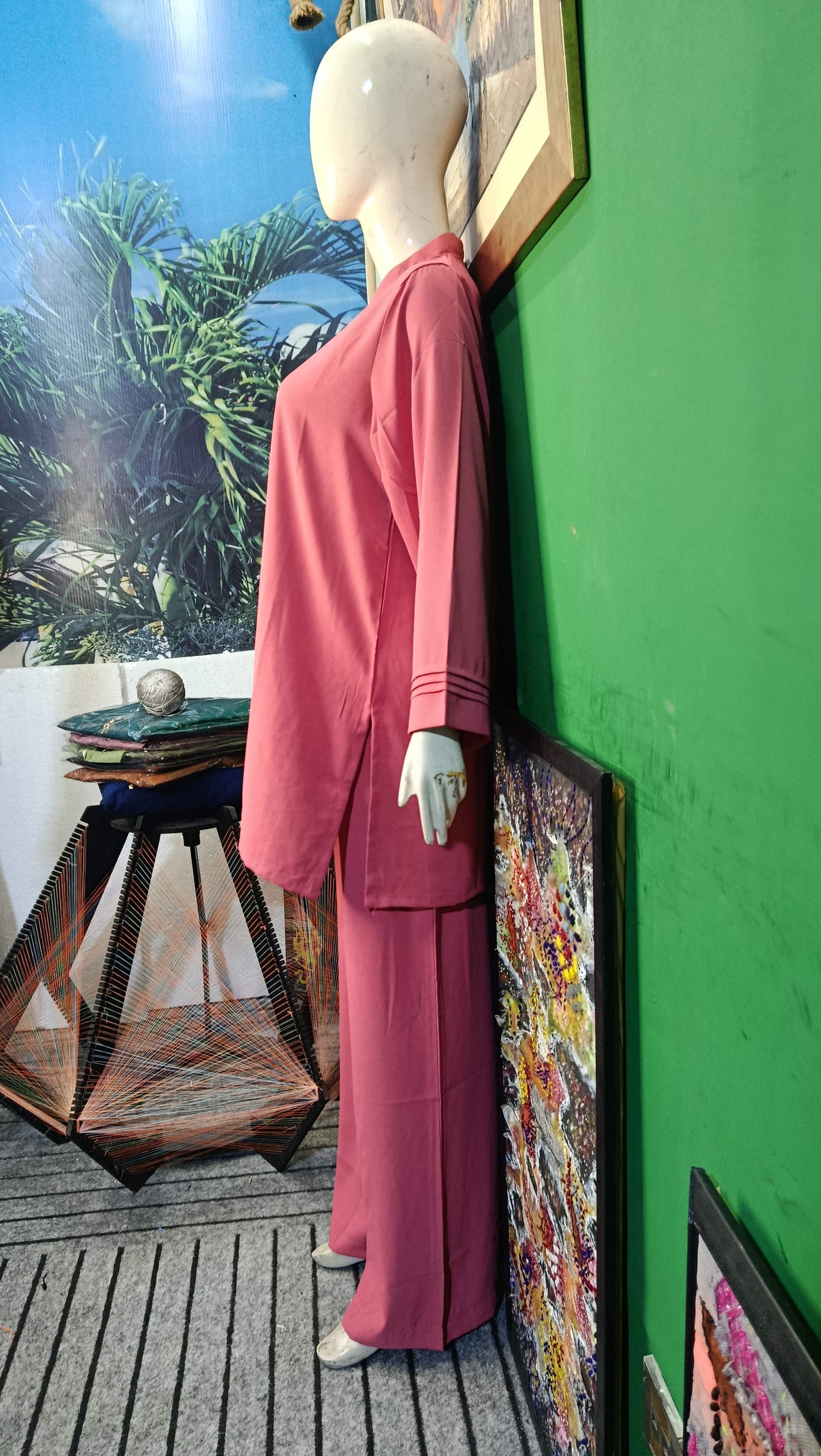 Elegant Pink textured  Twill Co-ordSet for Women – Premium Cordset | Ameeri Fabric .