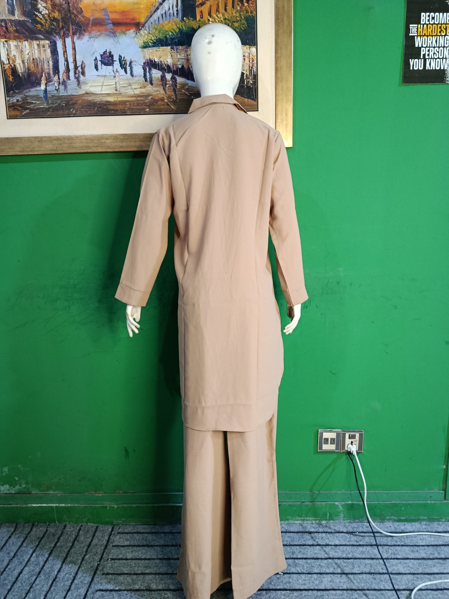 Elegant vanilla Button-Down soft Co-ord Set for Women – Premium Cordset | Ameeri Fabric