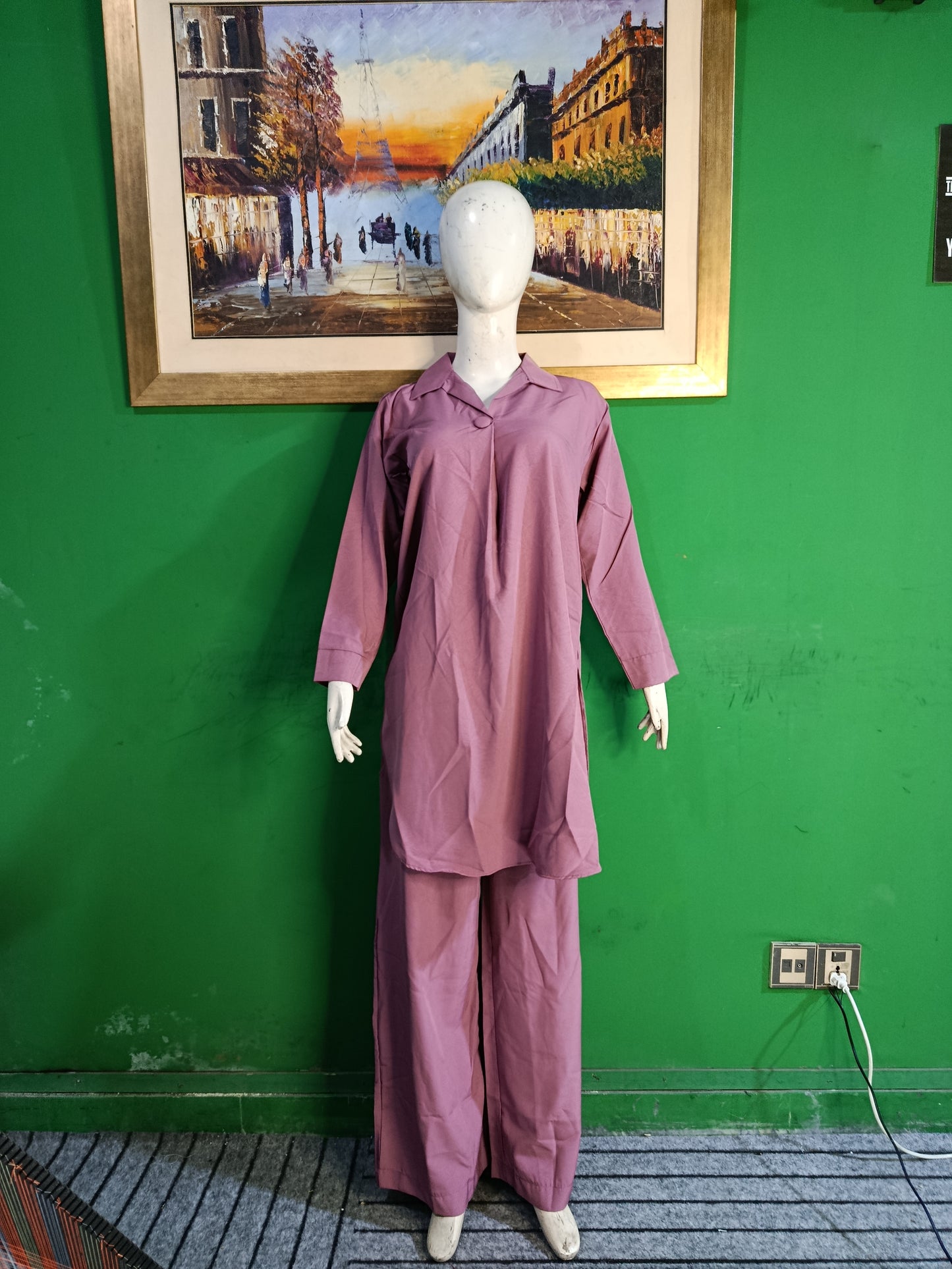 Elegant Dull Pink Button-Down soft Co-ordSet for Women – Premium Cordset | Ameeri Fabric