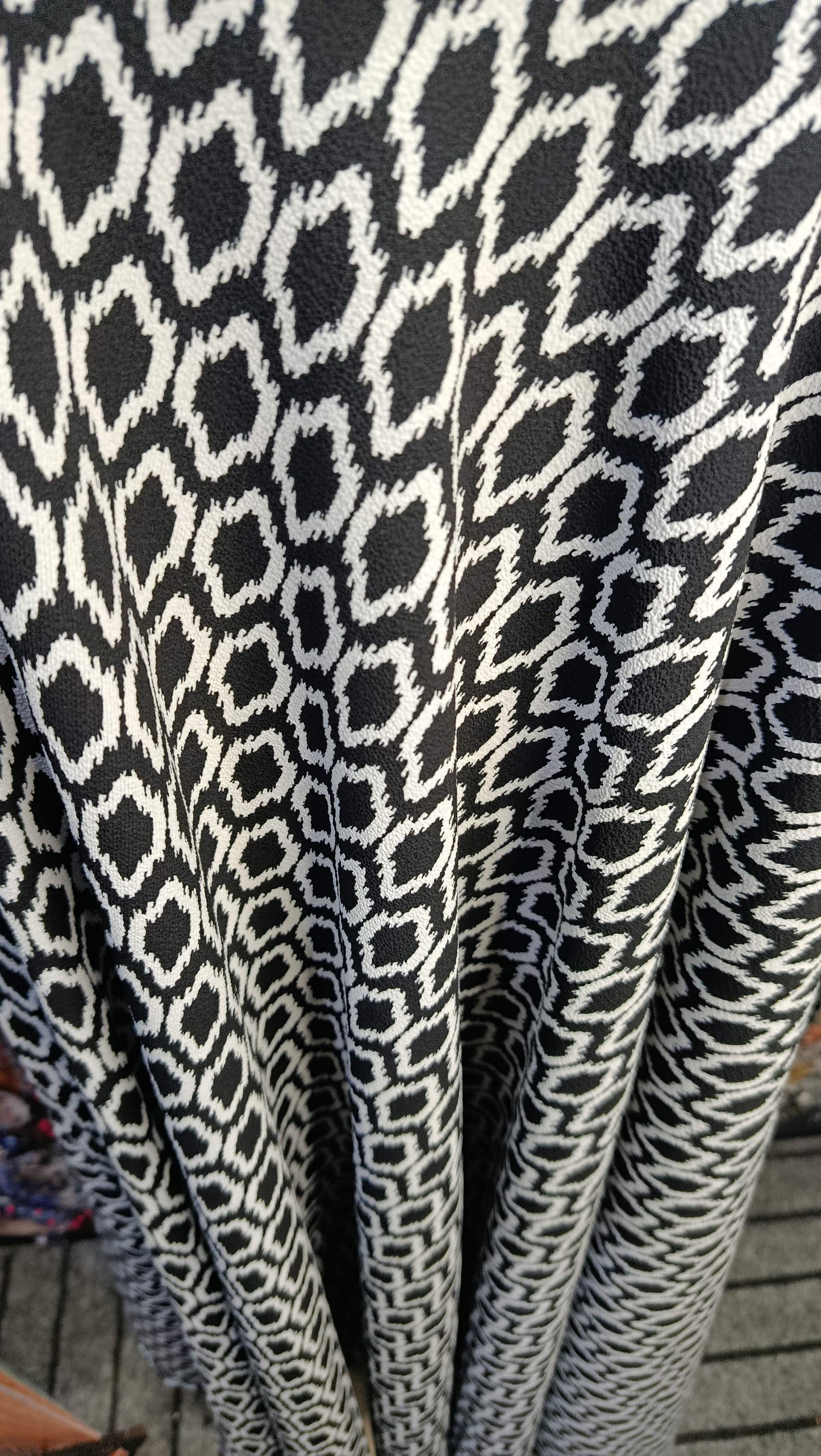 Black White Geometric Maxi Dress Pakistan – Soft Georgette Fabric | Ameeri Fabric