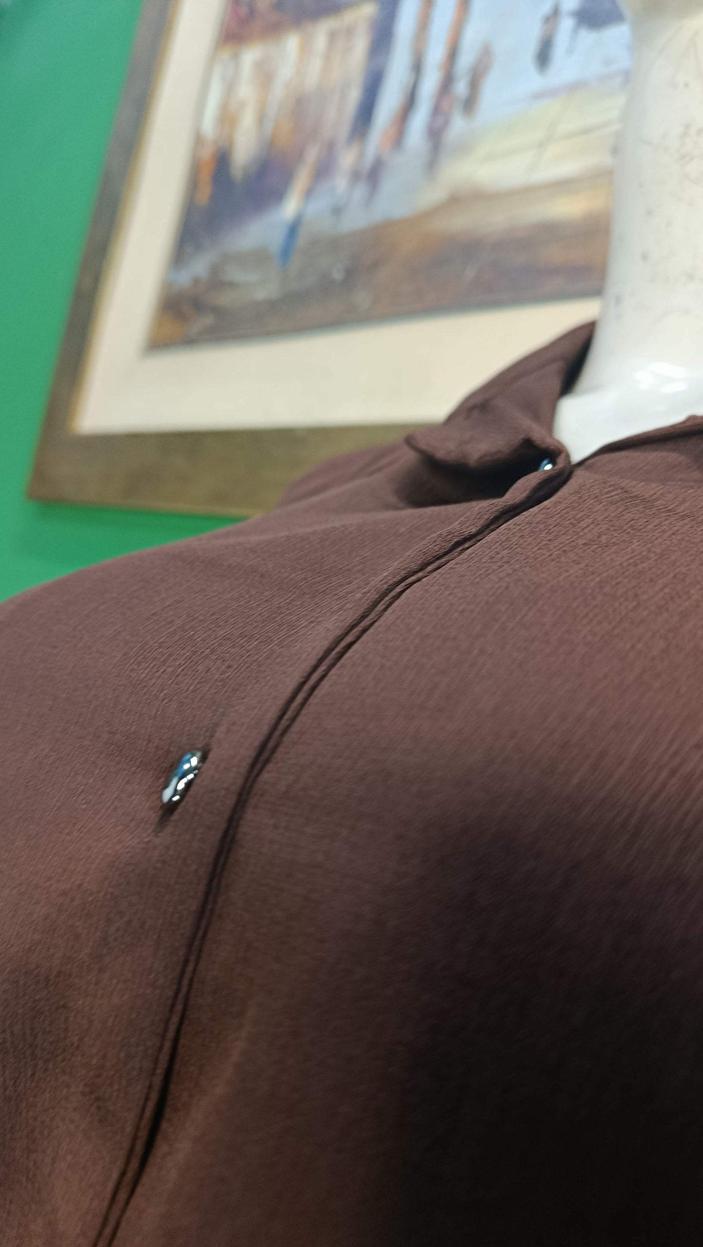 Elegant Deep Brown Button-Down Zoomi Co-ordSet for Women – Premium Cordset | Ameeri Fabric .
