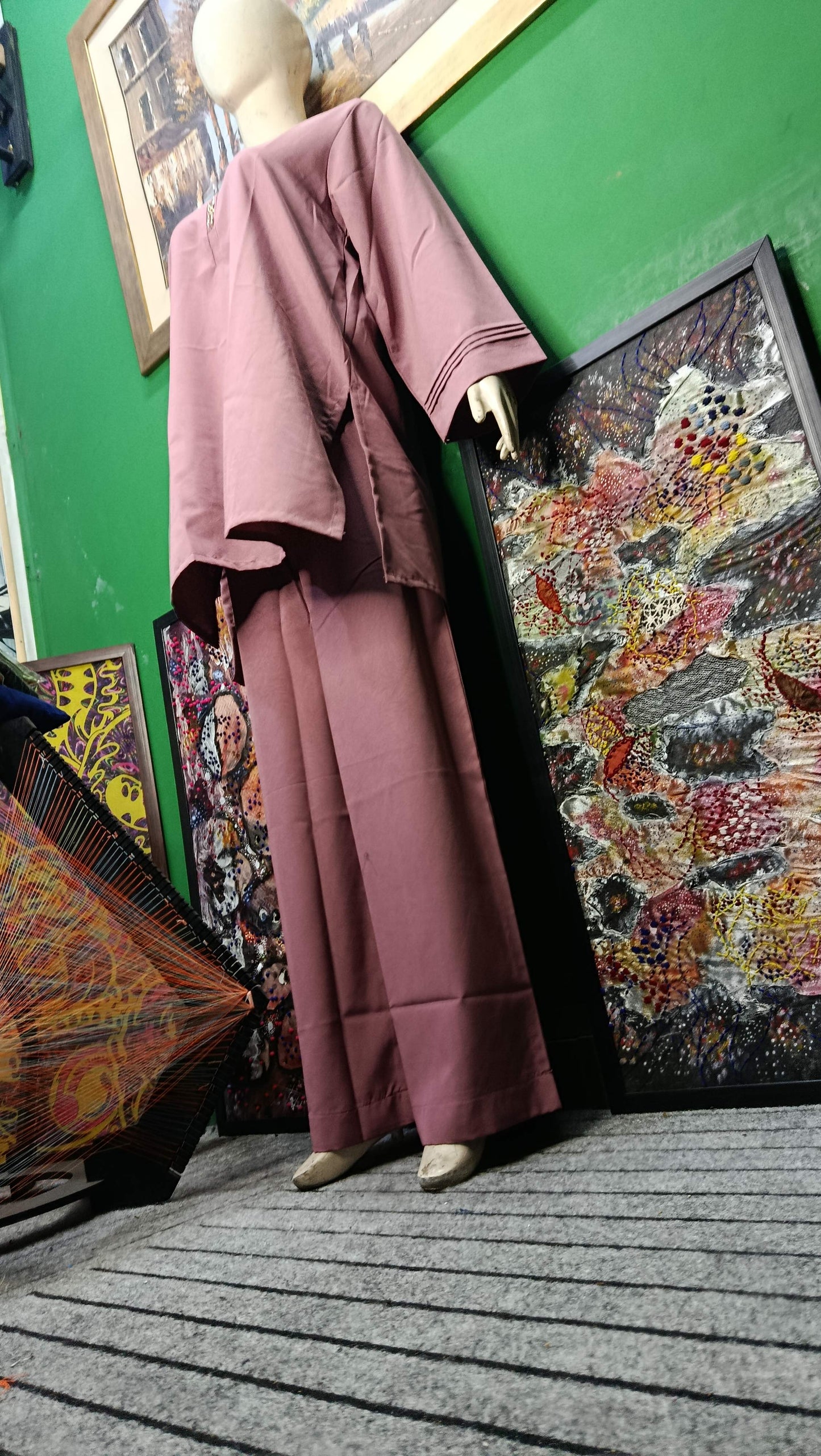 Elegant Deep pink  textured Twill Co-ordSet for Women – Premium Cordset | Ameeri Fabric .