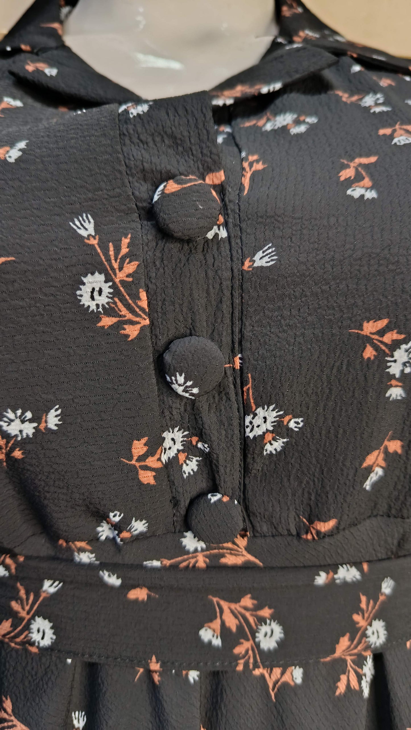 Black Brown floral  Maxi Dress Pakistan – Soft Georgette Fabric | Ameeri Fabric