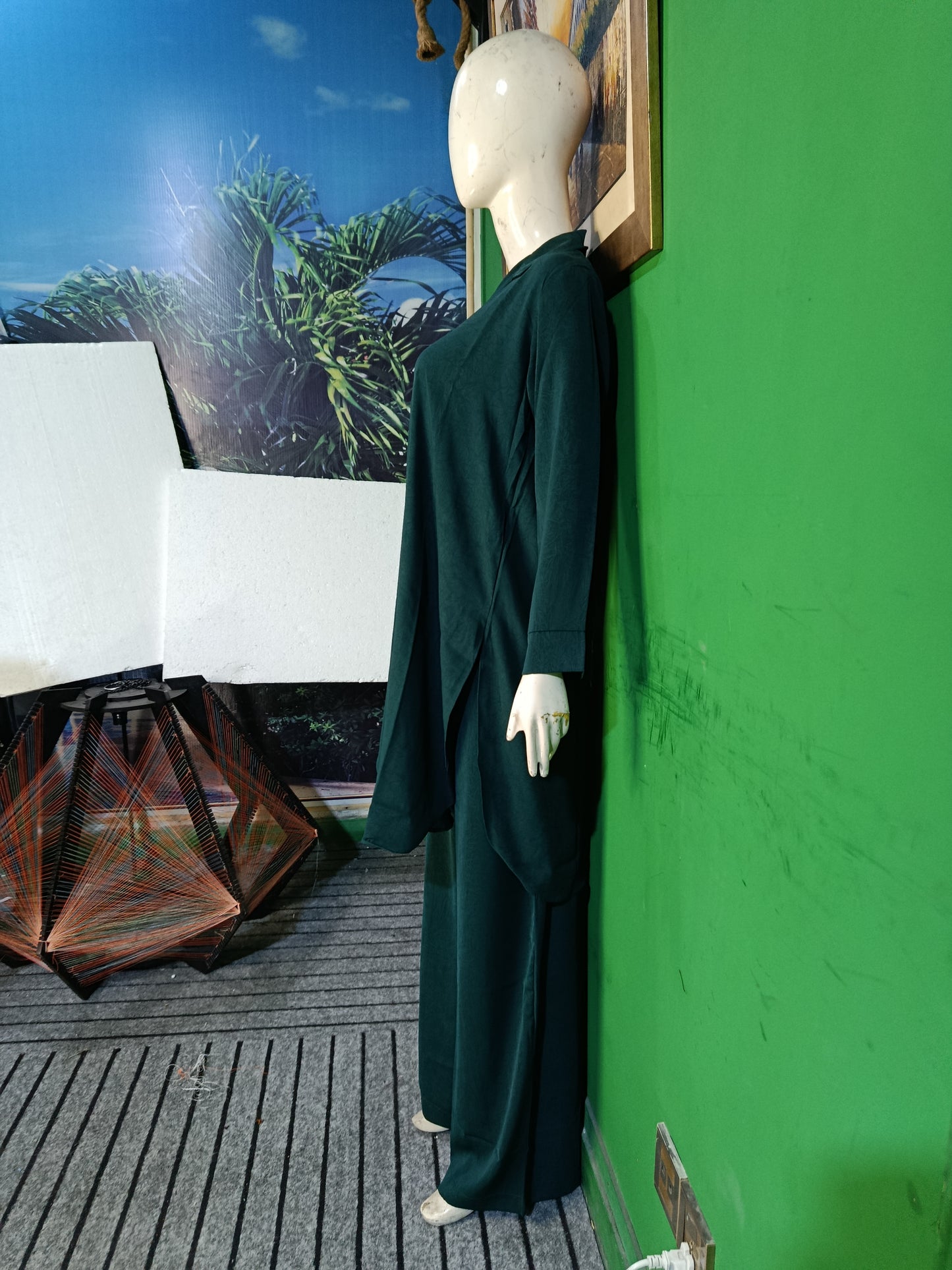 Elegant Timber Green  Button-Down soft Co-OrdSet for Women – Premium Cordset | Ameeri Fabric
