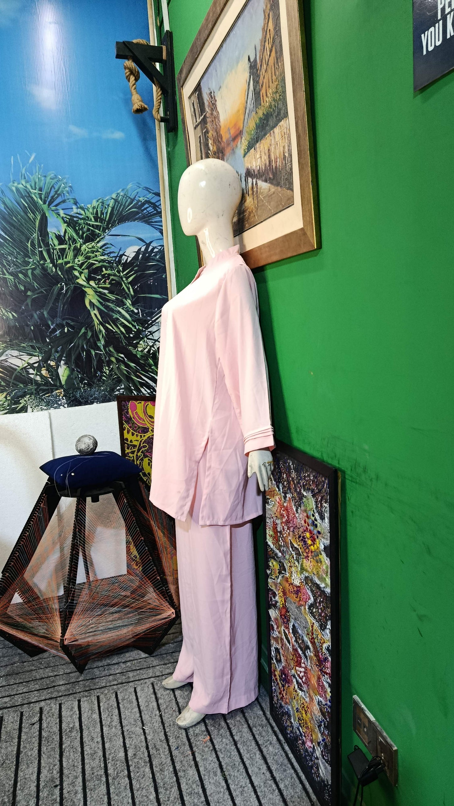 Elegant Baby Pink texture Twill Co-ordSet for Women – Premium Cordset | Ameeri Fabric .