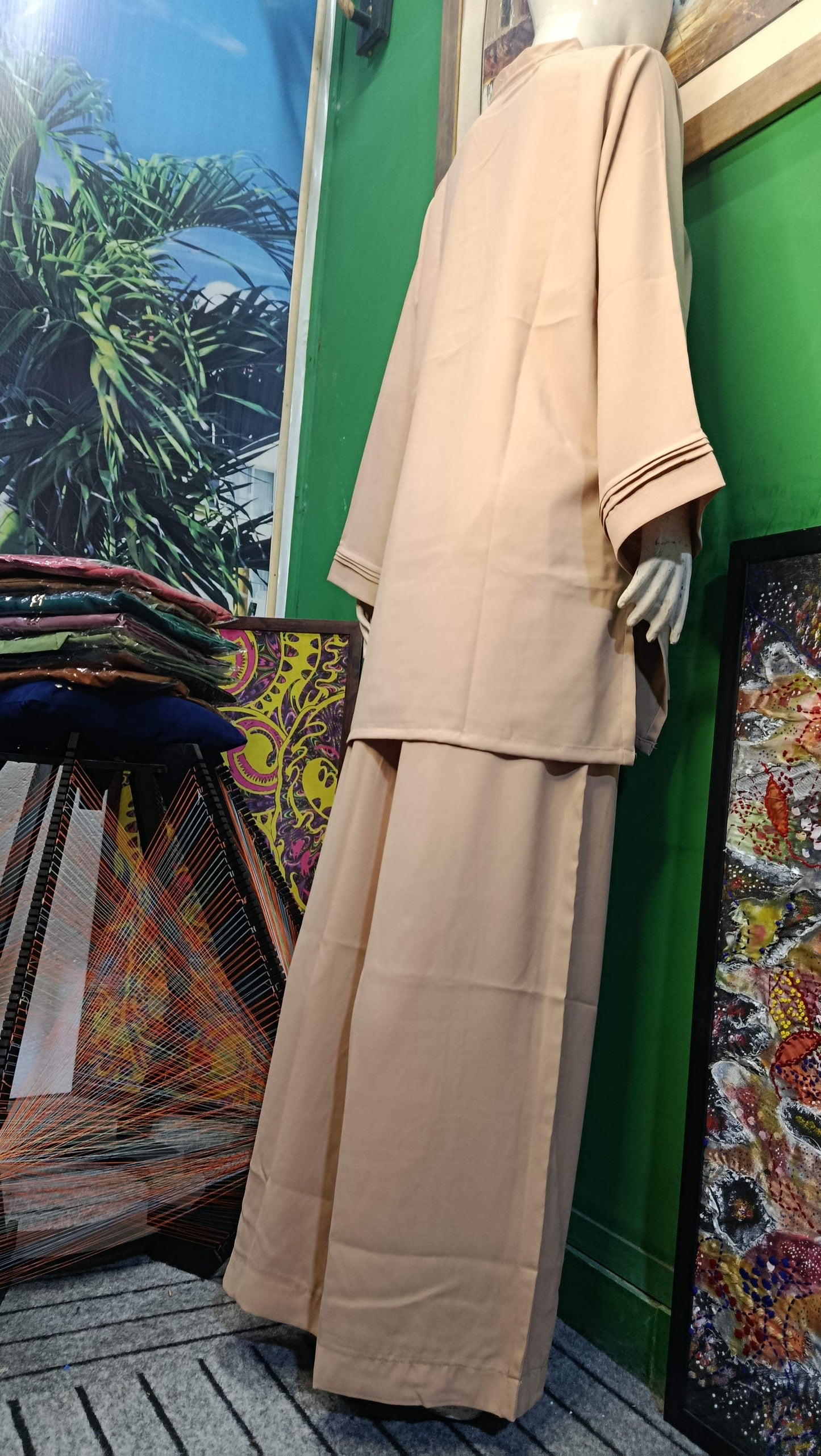 Elegant Vanilla skin colour Twill Co-ordSet for Women – Premium Cordset | Ameeri Fabric .