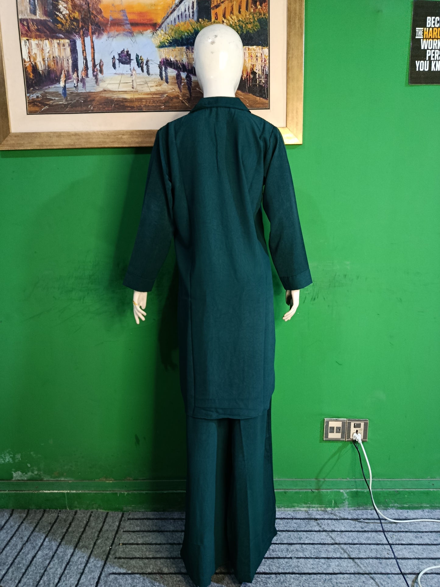 Elegant Timber Green  Button-Down soft Co-OrdSet for Women – Premium Cordset | Ameeri Fabric