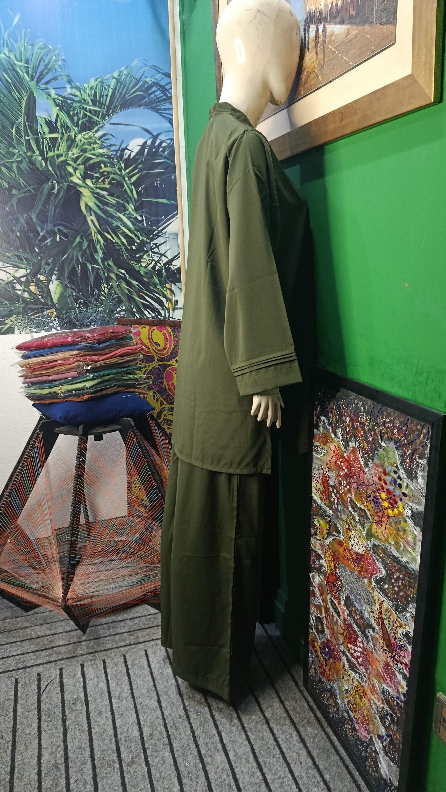 Elegant Bottle Green Twill Co-ordSet for Women – Premium Cordset | Ameeri Fabric .