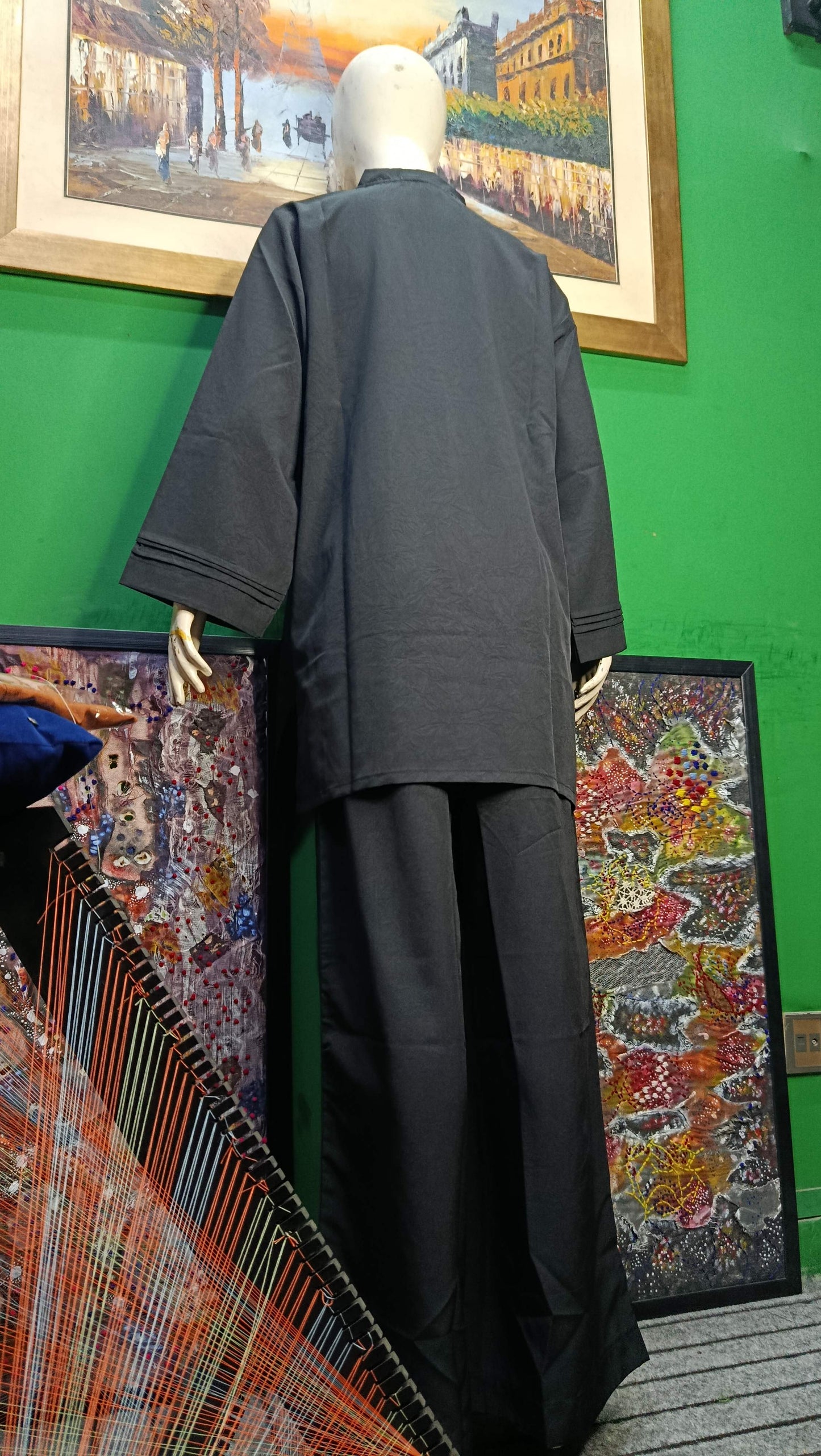Elegant Black  textured  Twill Co-ordSet for Women – Premium Cordset | Ameeri Fabric .