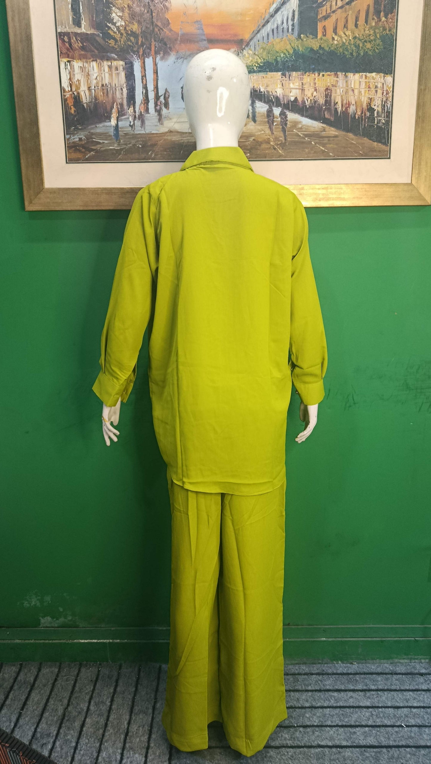 Elegant Yellow Green Button-Down Zoomi Co-ordSet for Women – Premium Cordset | Ameeri Fabric .