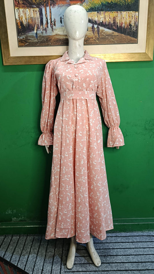 Pink Floral Maxi Dress Pakistan – Soft Georgette Fabric | Ameeri Fabric