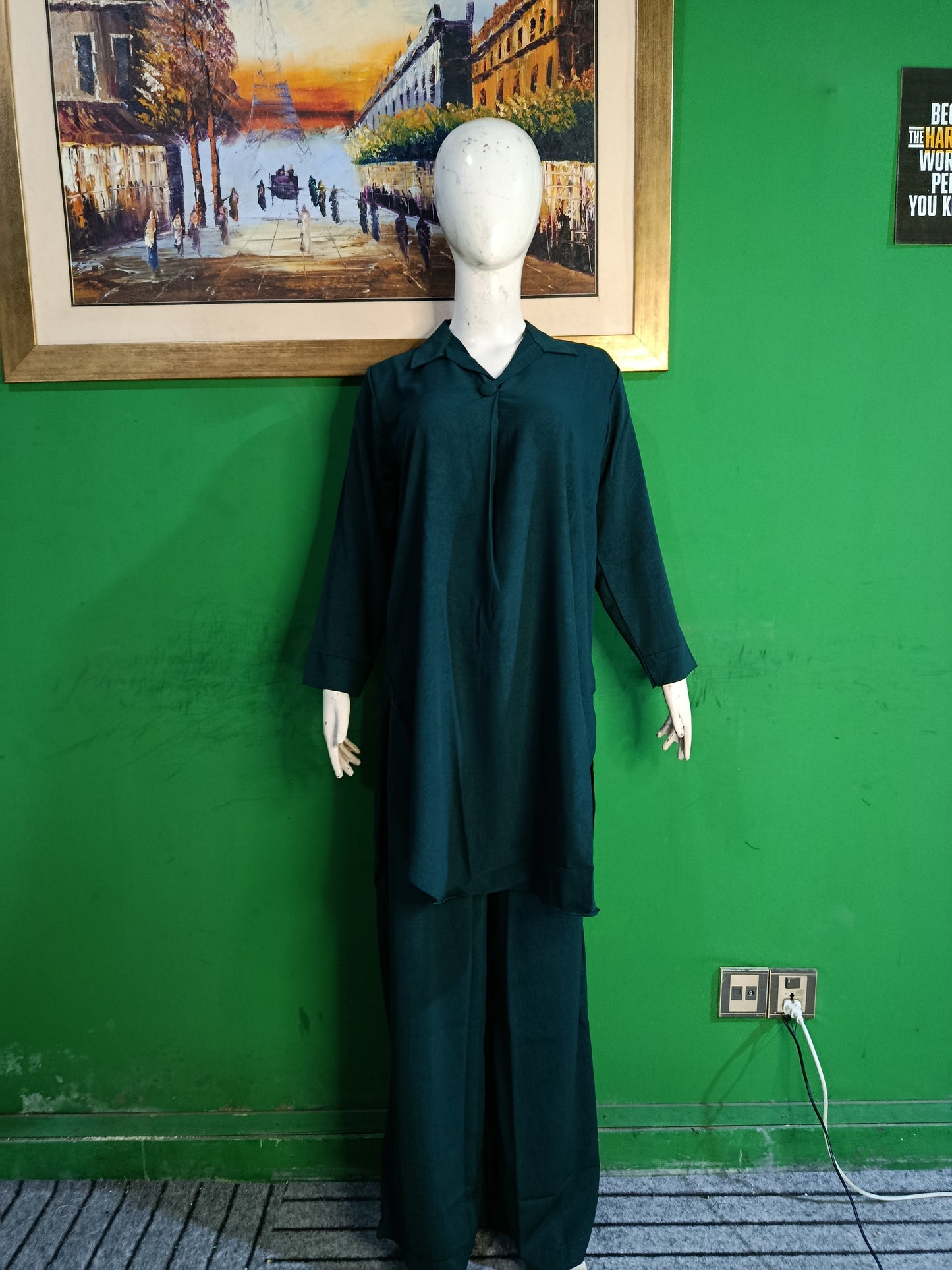 Elegant Timber Green  Button-Down soft Co-OrdSet for Women – Premium Cordset | Ameeri Fabric