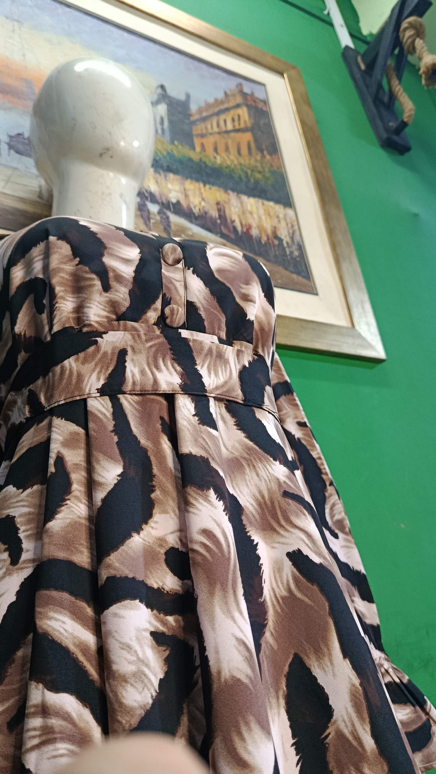 Brown Black Printed Maxi Dress Pakistan – Soft Georgette Fabric | Ameeri Fabric
