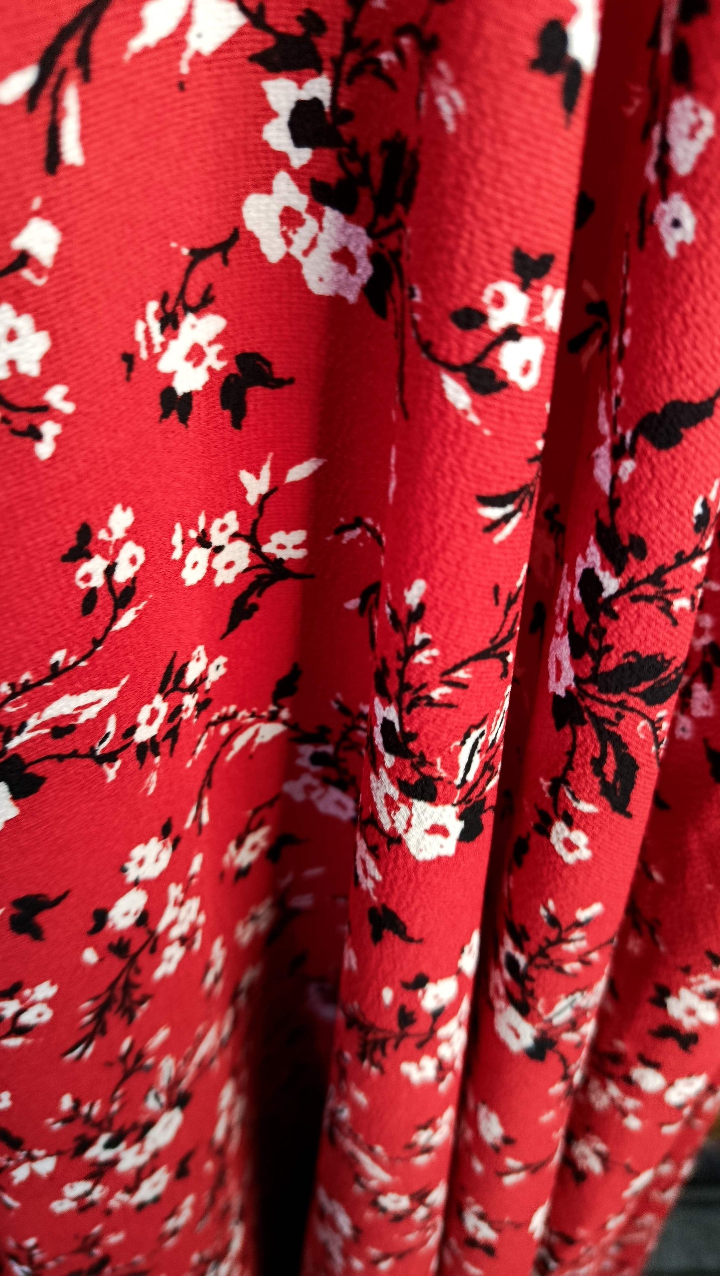 Red white black floral  Maxi Dress Pakistan – Soft Georgette Fabric | Ameeri Fabric
