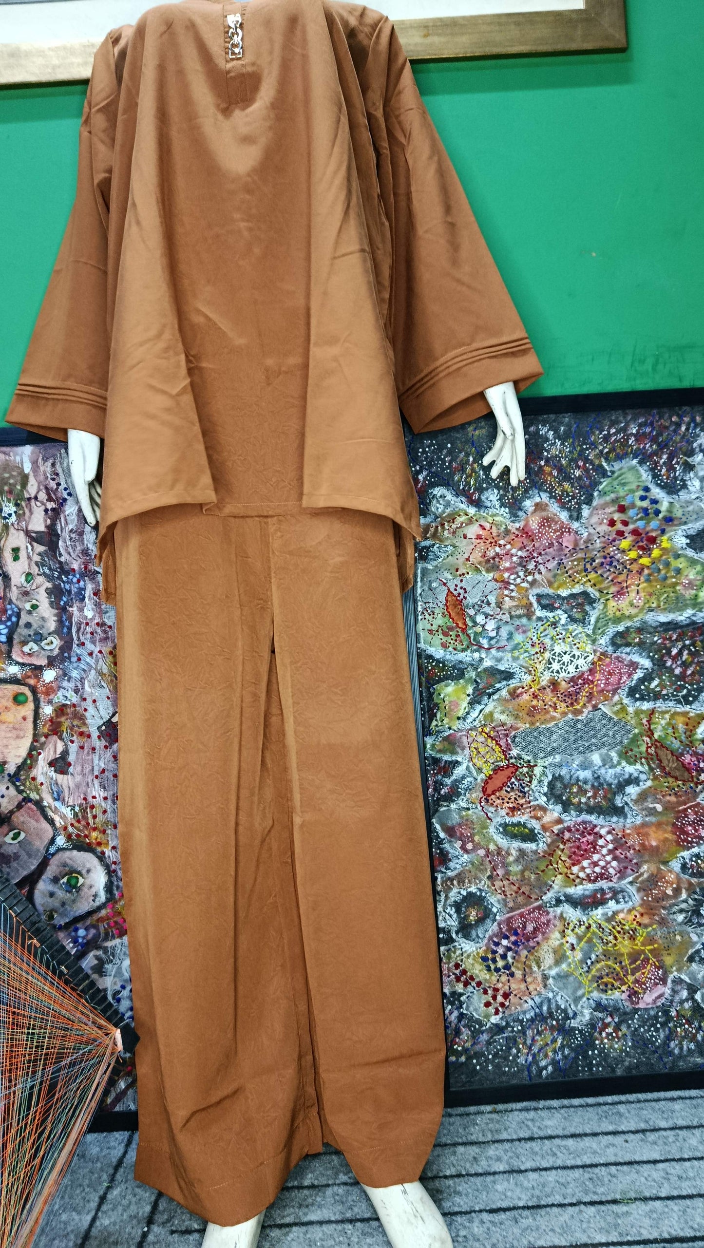 Elegant Clay Brown texture Twill Co-ordSet for Women – Premium Cordset | Ameeri Fabric .
