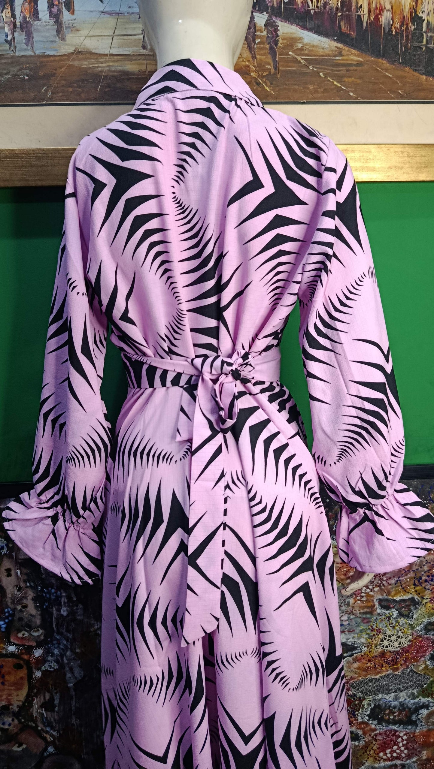 Pink black Maxi Dress Pakistan – Soft Georgette Fabric | Ameeri Fabric