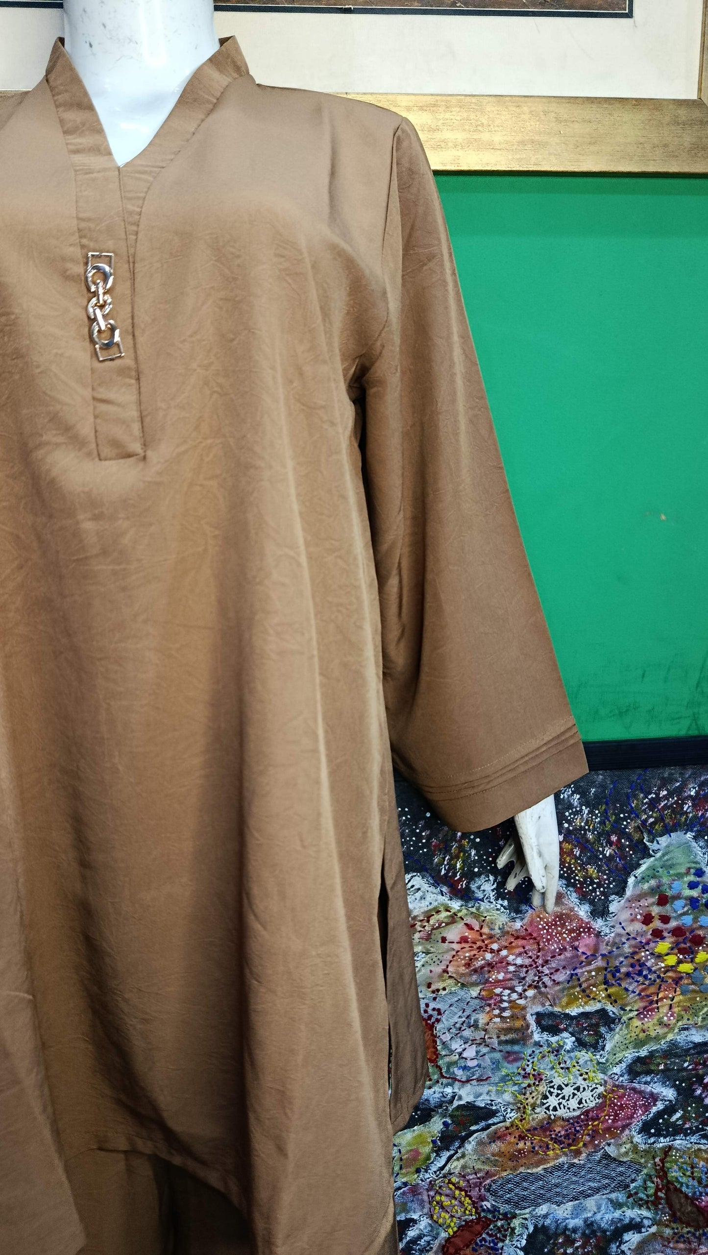 Elegant wood self mustard  Twill Co-ordSet for Women – Premium Cordset | Ameeri Fabric .