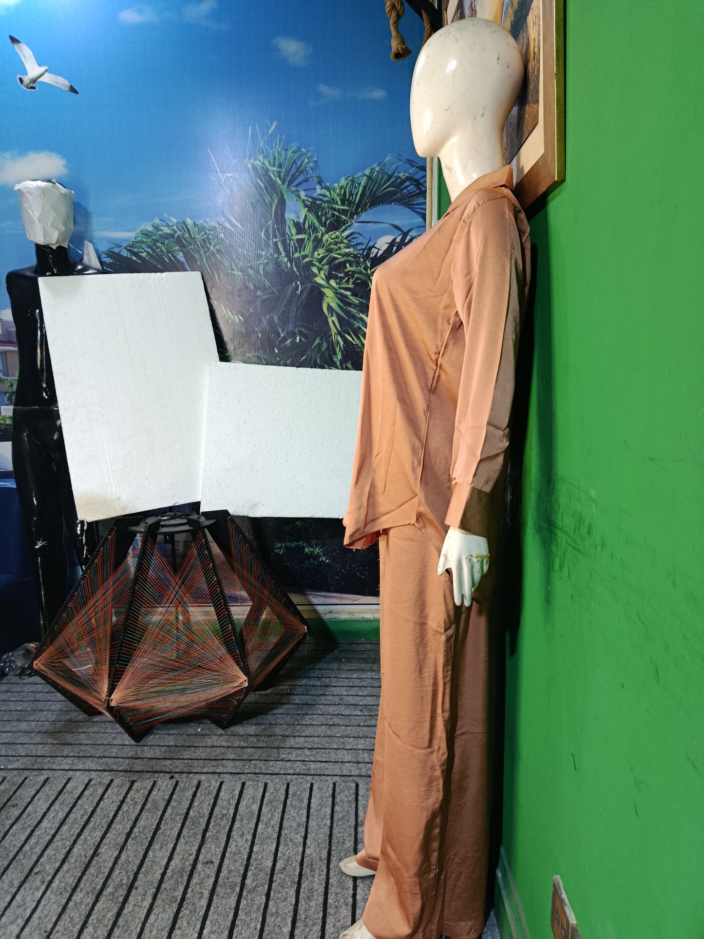 Beige Georgette Cordset – Elegant 2 Piece Modest Wear