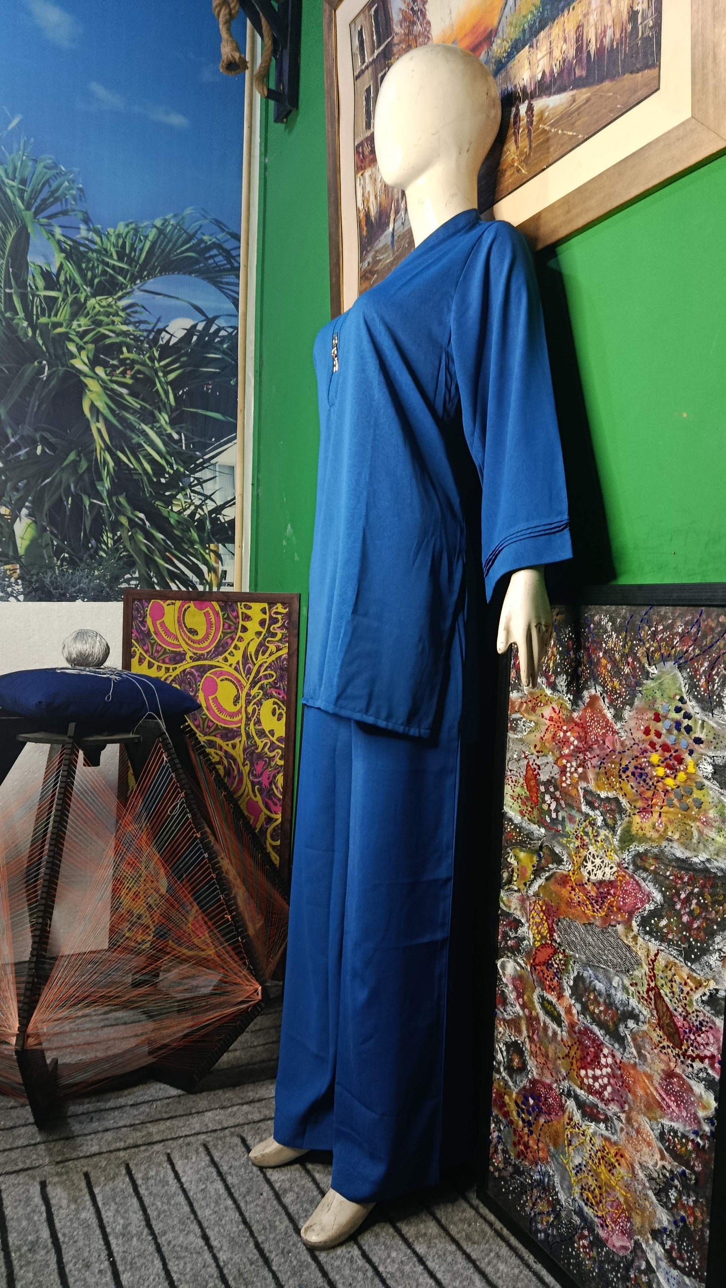 Elegant Mid Blue Twill Co-ordSet for Women – Premium Cordset | Ameeri Fabric .