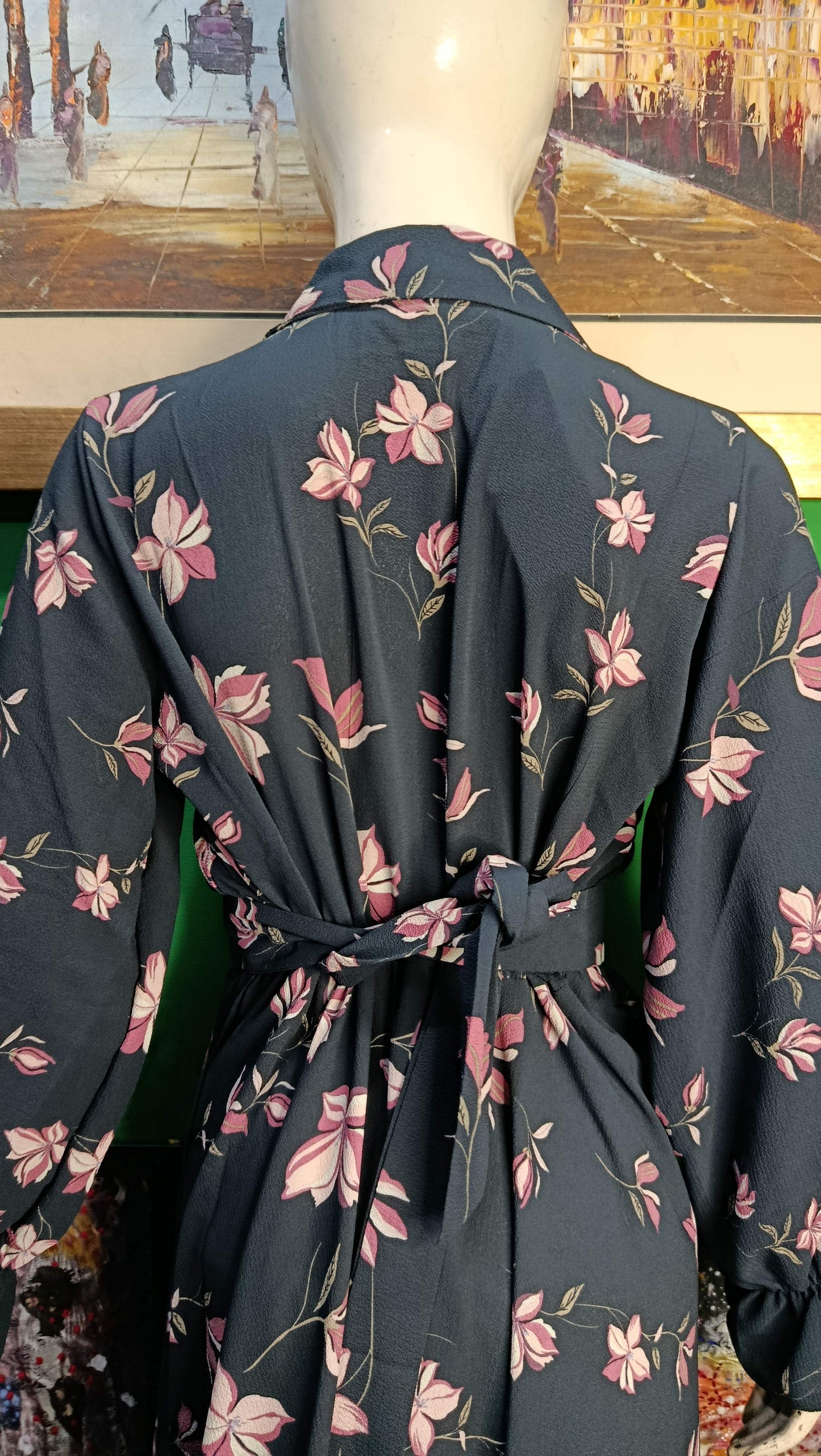 Black pink Floral Maxi Dress Pakistan – Soft Georgette Fabric | Ameeri Fabric