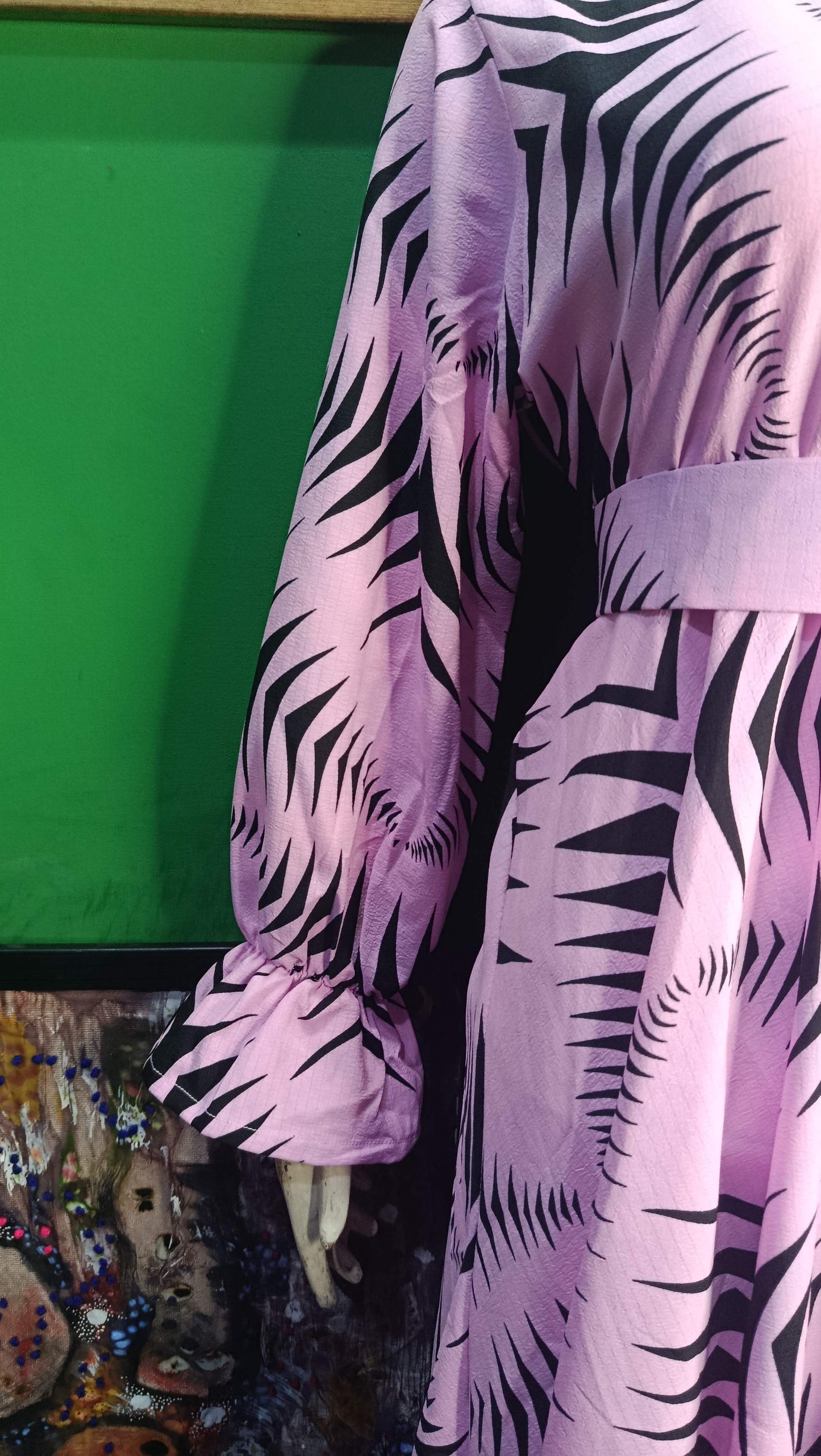 Pink black Maxi Dress Pakistan – Soft Georgette Fabric | Ameeri Fabric