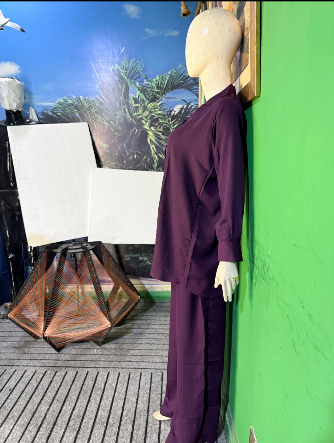 Elegant Dark Purple Button-Down Zoomi Co-ordSet for Women – Premium Cordset | Ameeri Fabric .