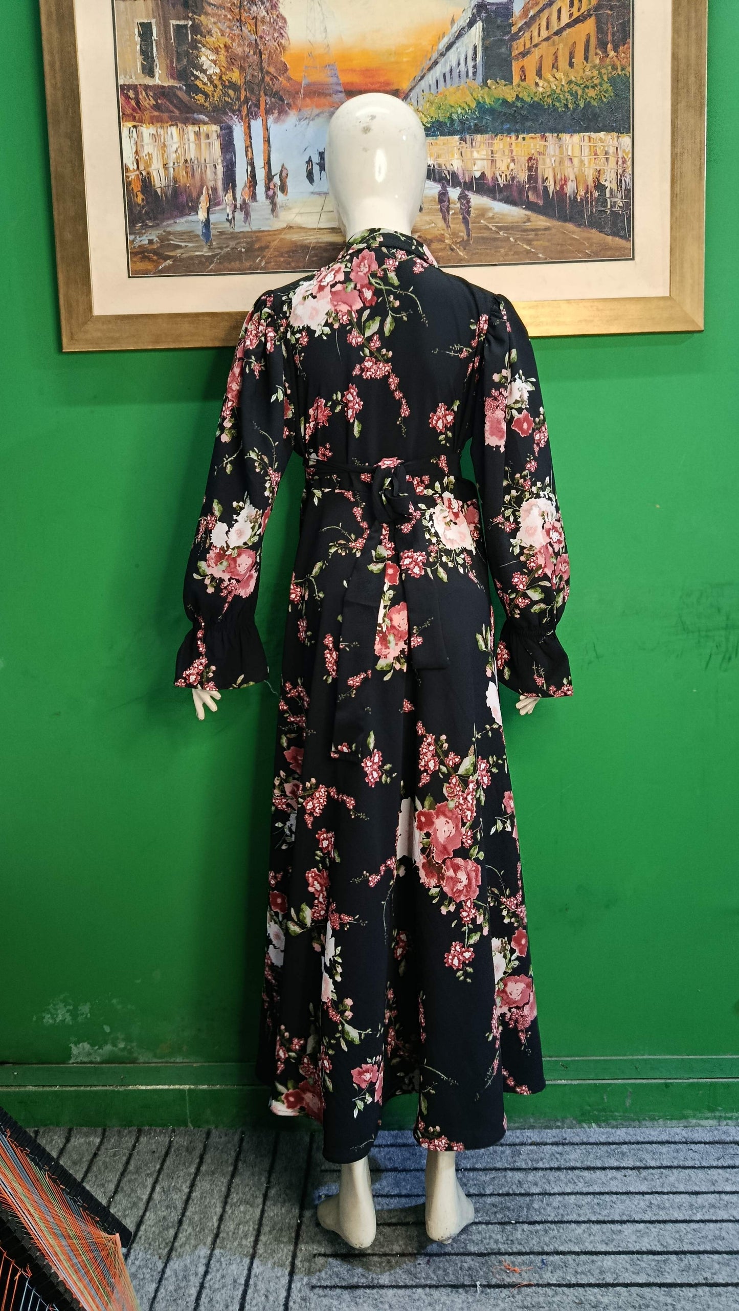 Black Floral Maxi Dress Pakistan – Soft Georgette Fabric | Ameeri Fabric
