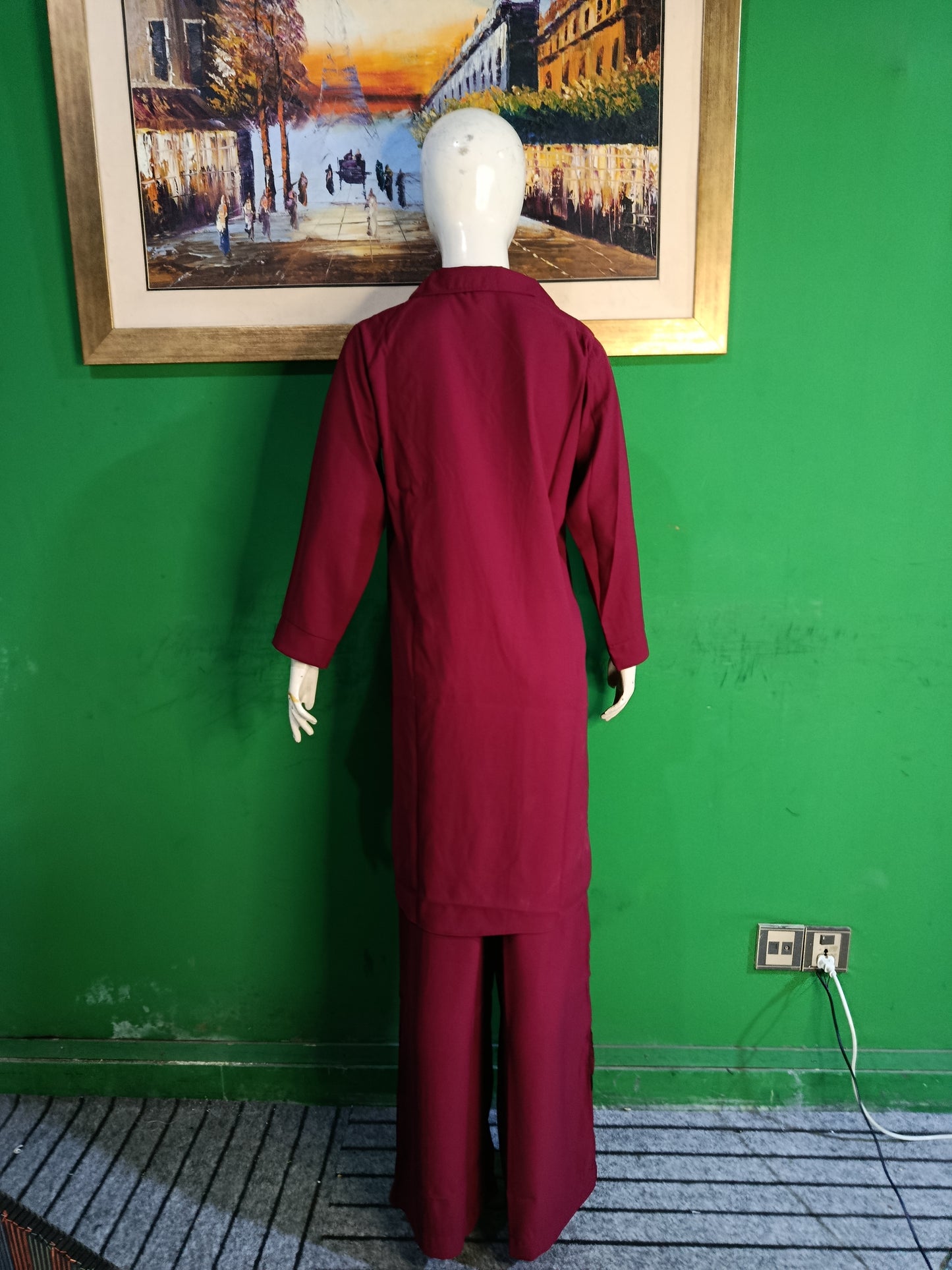 Elegant Mahroon reddish Button-Down soft Co-ordSet for Women – Premium Cordset | Ameeri Fabric
